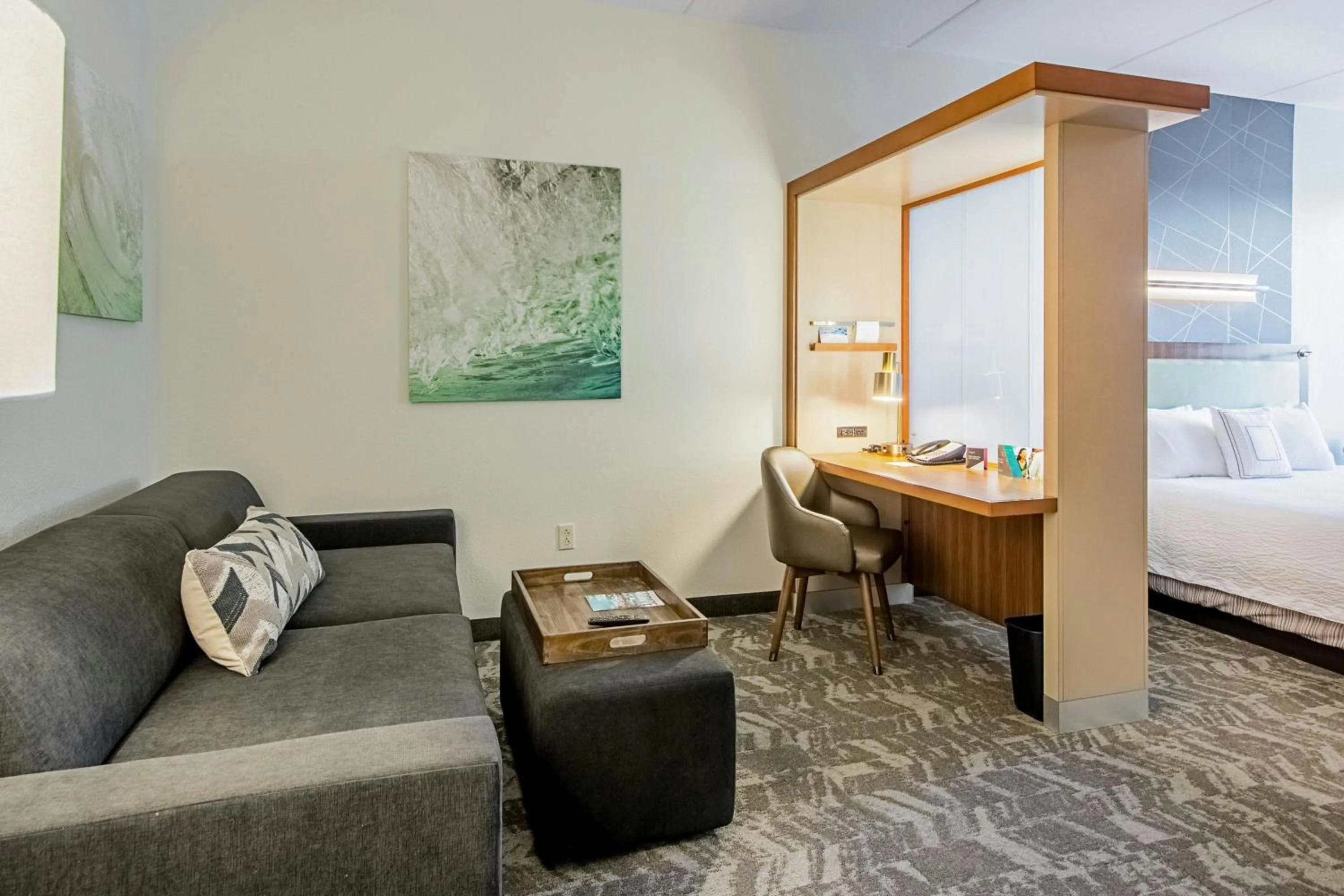 Living room, Bed in SpringHill Suites Tampa North/Tampa Palms