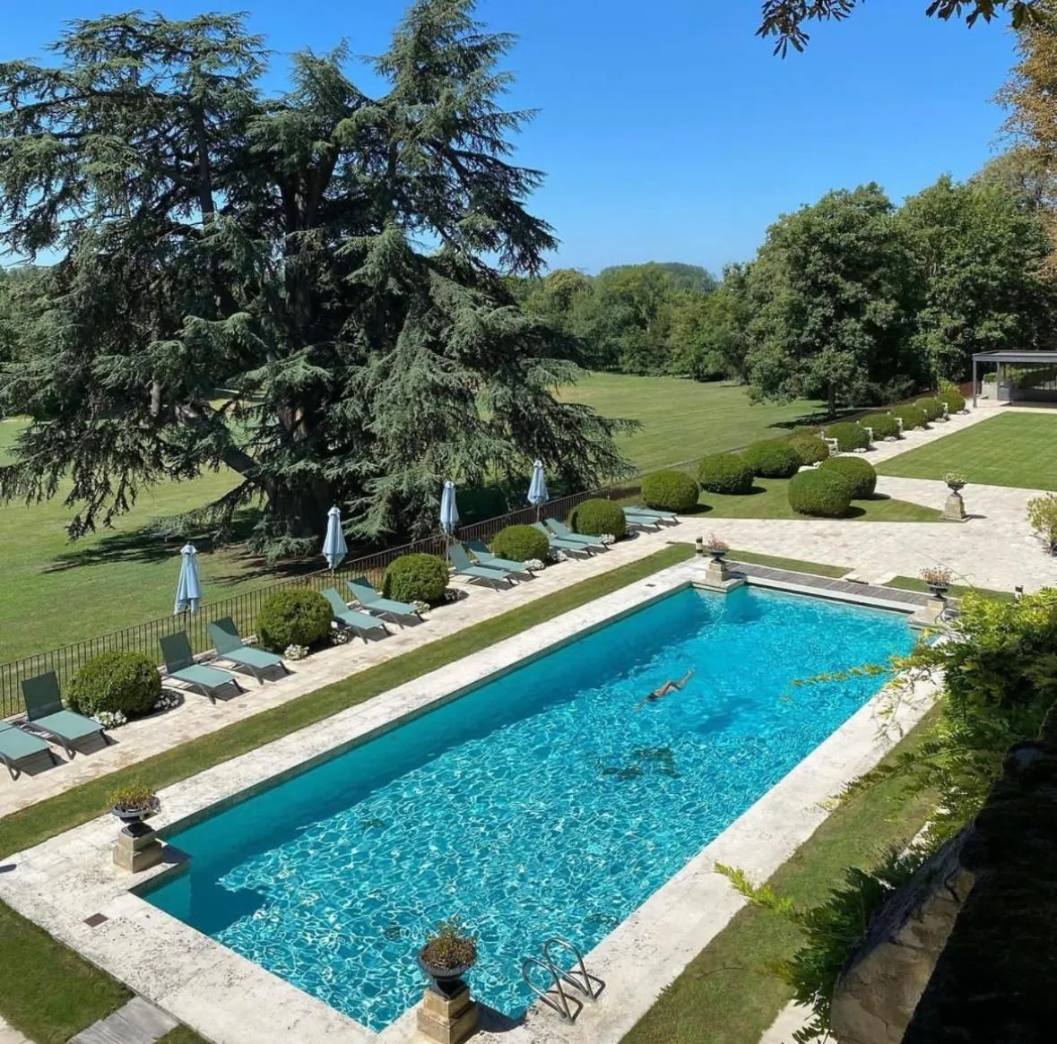Pool view in Domaine Des Bidaudieres