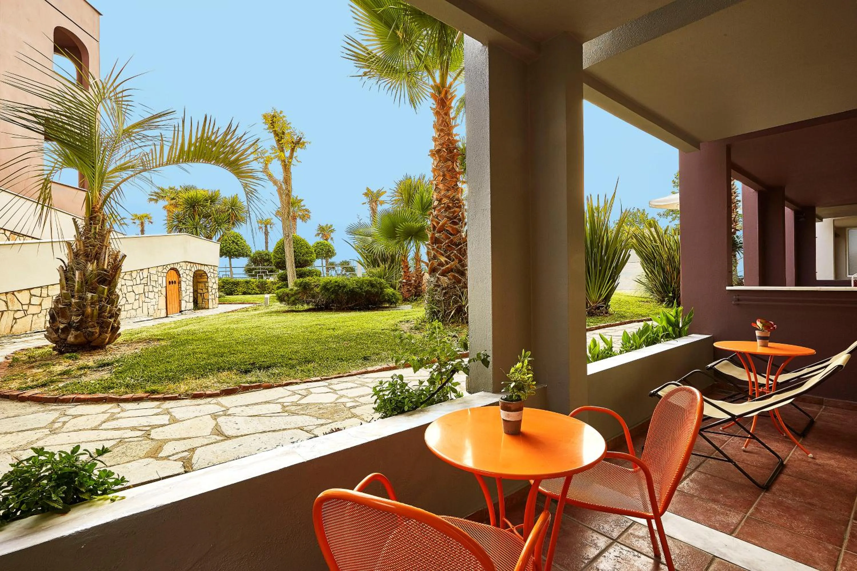 Patio in Ilio Mare Hotel