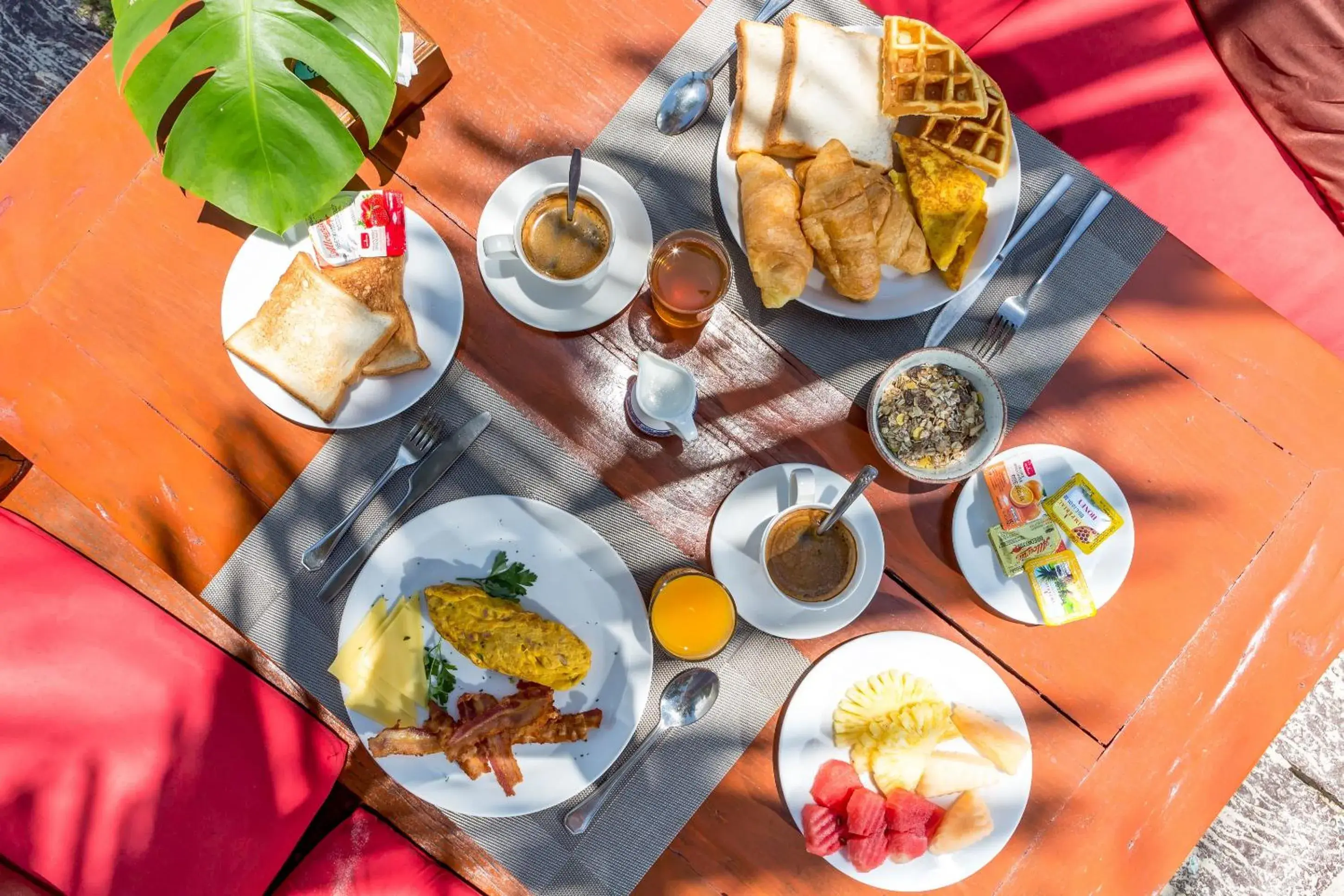 Continental breakfast in Crystal Bay Yacht Club Beach Resort Continental breakfast in Crystal Bay Yacht Club Beach Resort