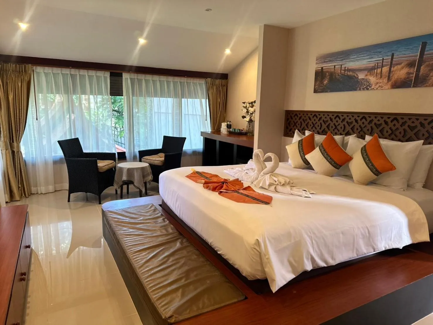 Bedroom, Bed in Royal Phawadee Village Patong - 2 Minutes walk to the beach