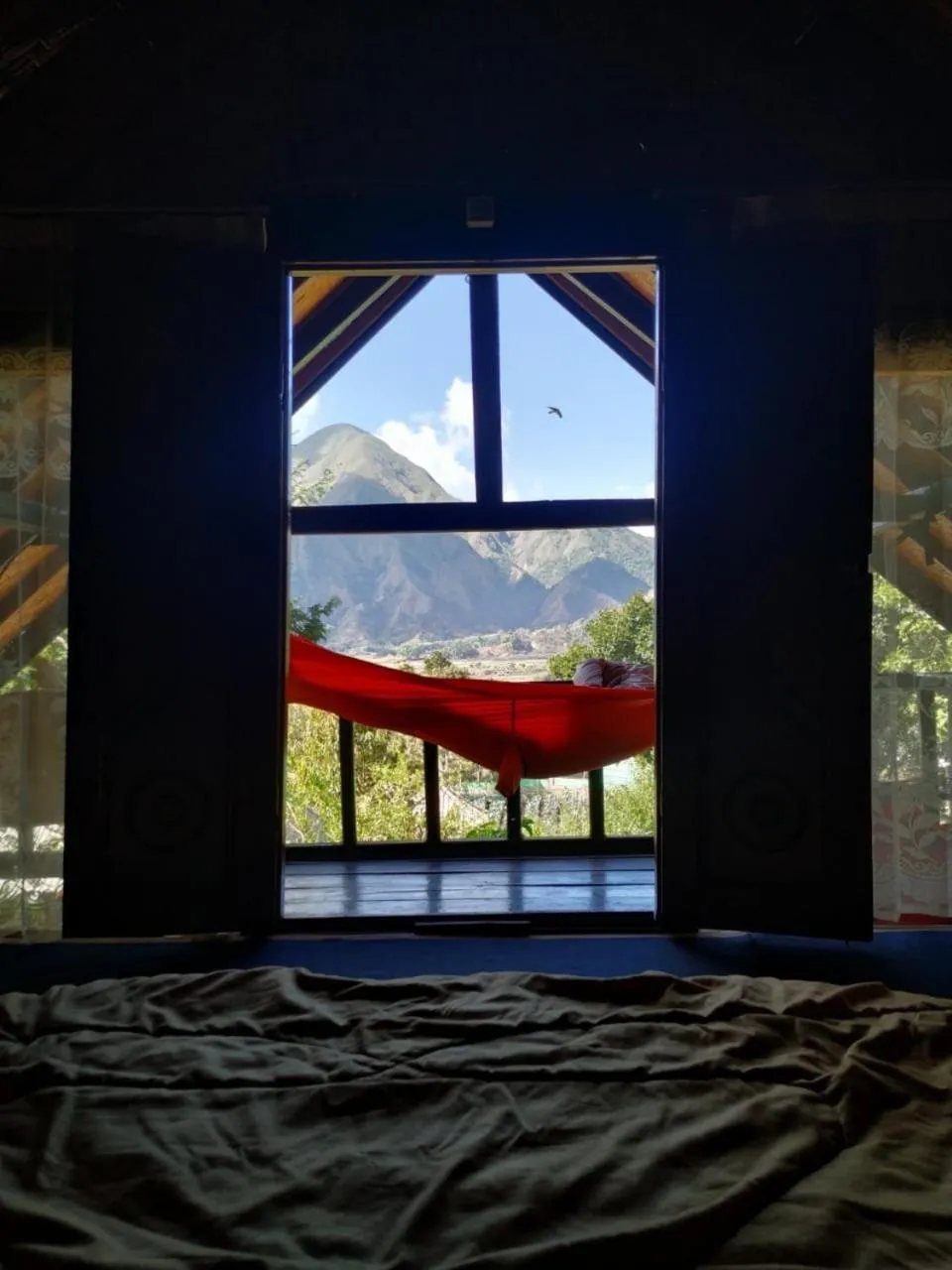 Mountain view, Bed in Sembalun Kita Cottage