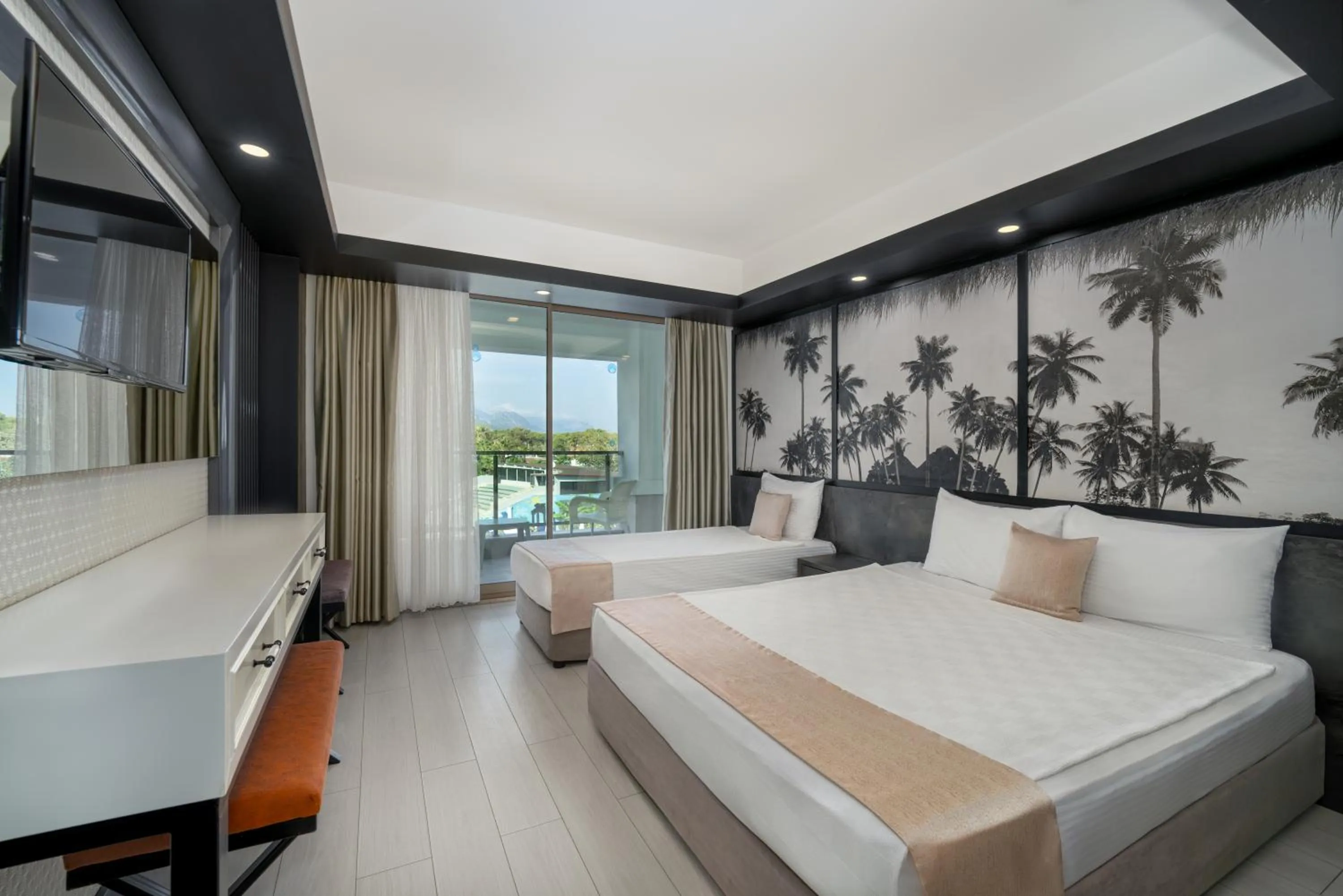 Bed in Dosinia Luxury Resort-Ultra All Inclusive