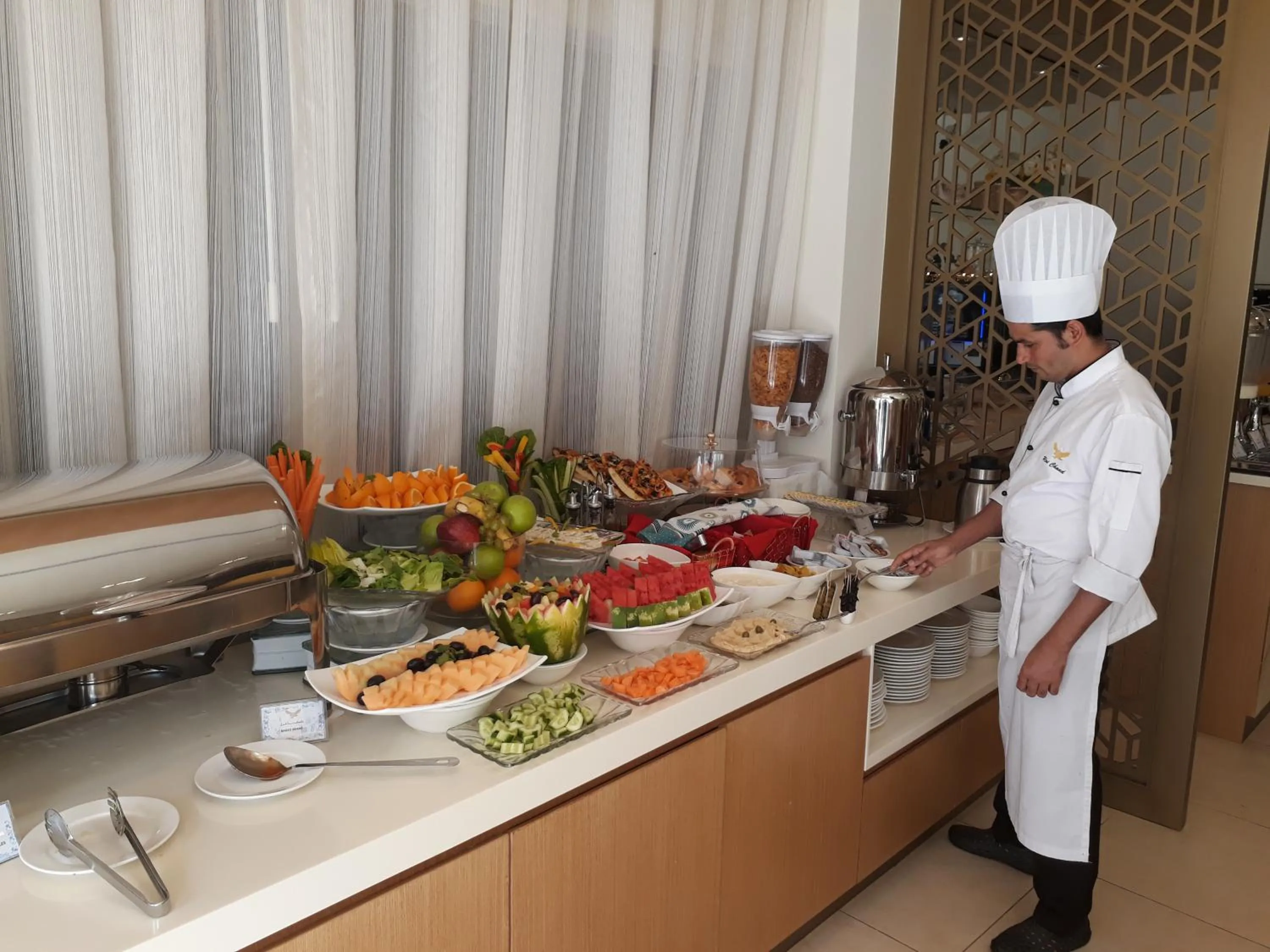 Buffet breakfast in Royal Falcon Hotel