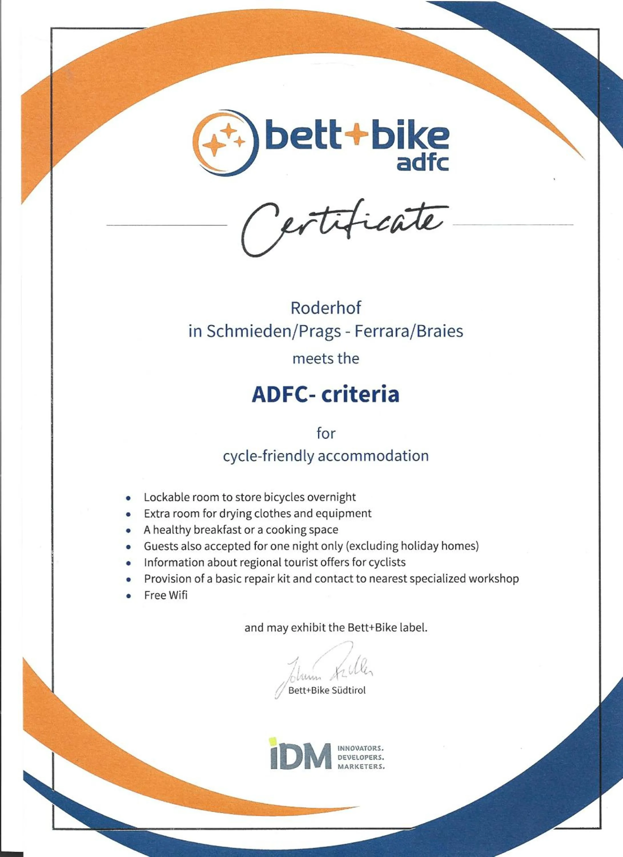 Certificate/Award in Roderhof