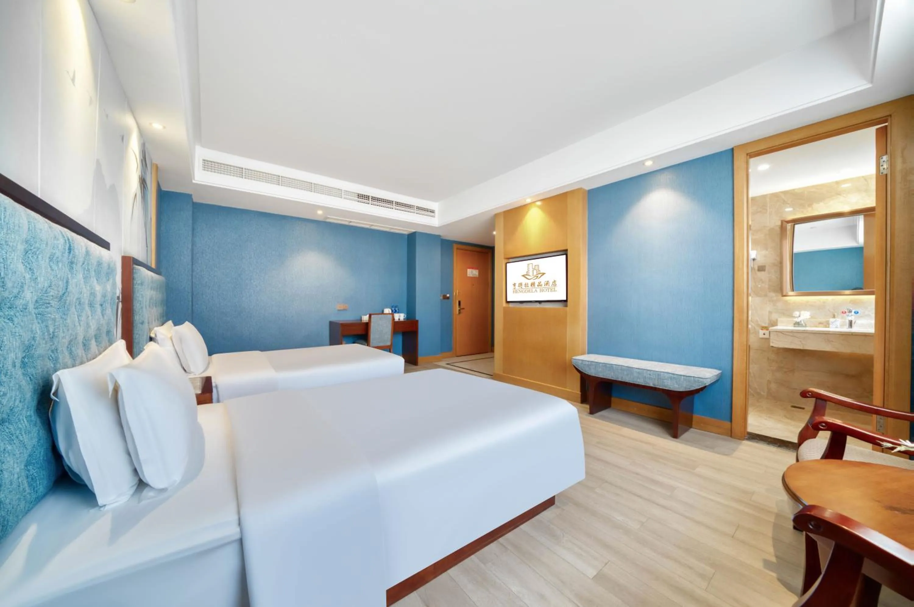 Bed in Hendra Hotel - Wenzhou Longwan International Airport Yongzhong Metro Station Branch