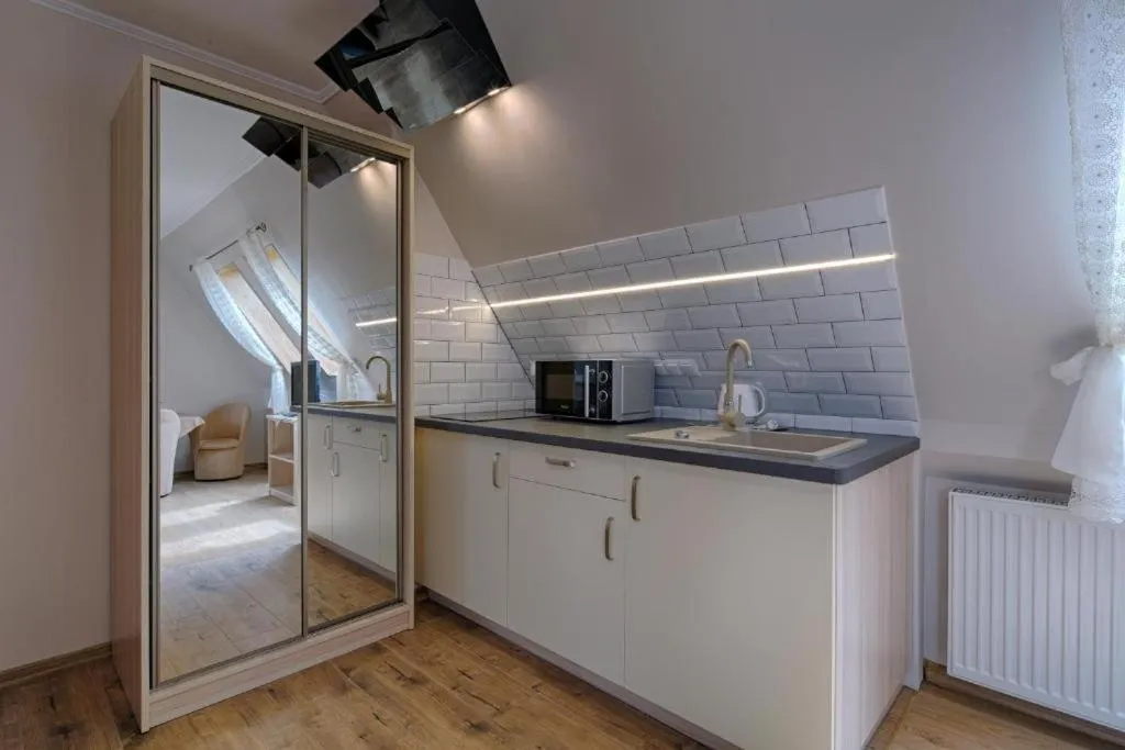 Kitchen or kitchenette in Pensjonat Dawidek