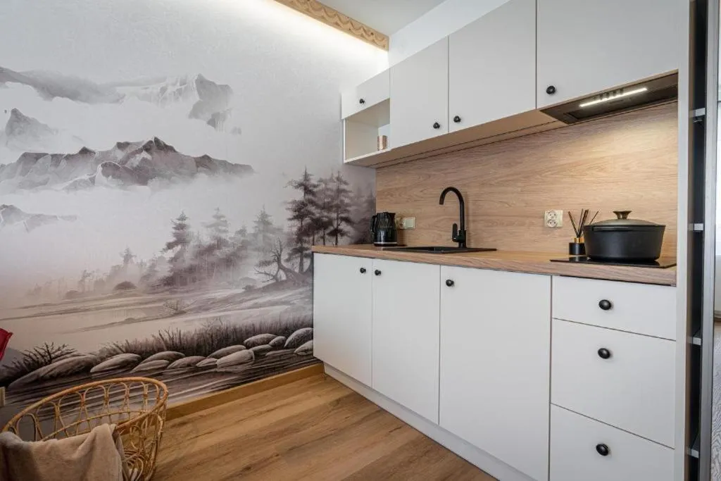 Kitchen or kitchenette in Pensjonat Dawidek