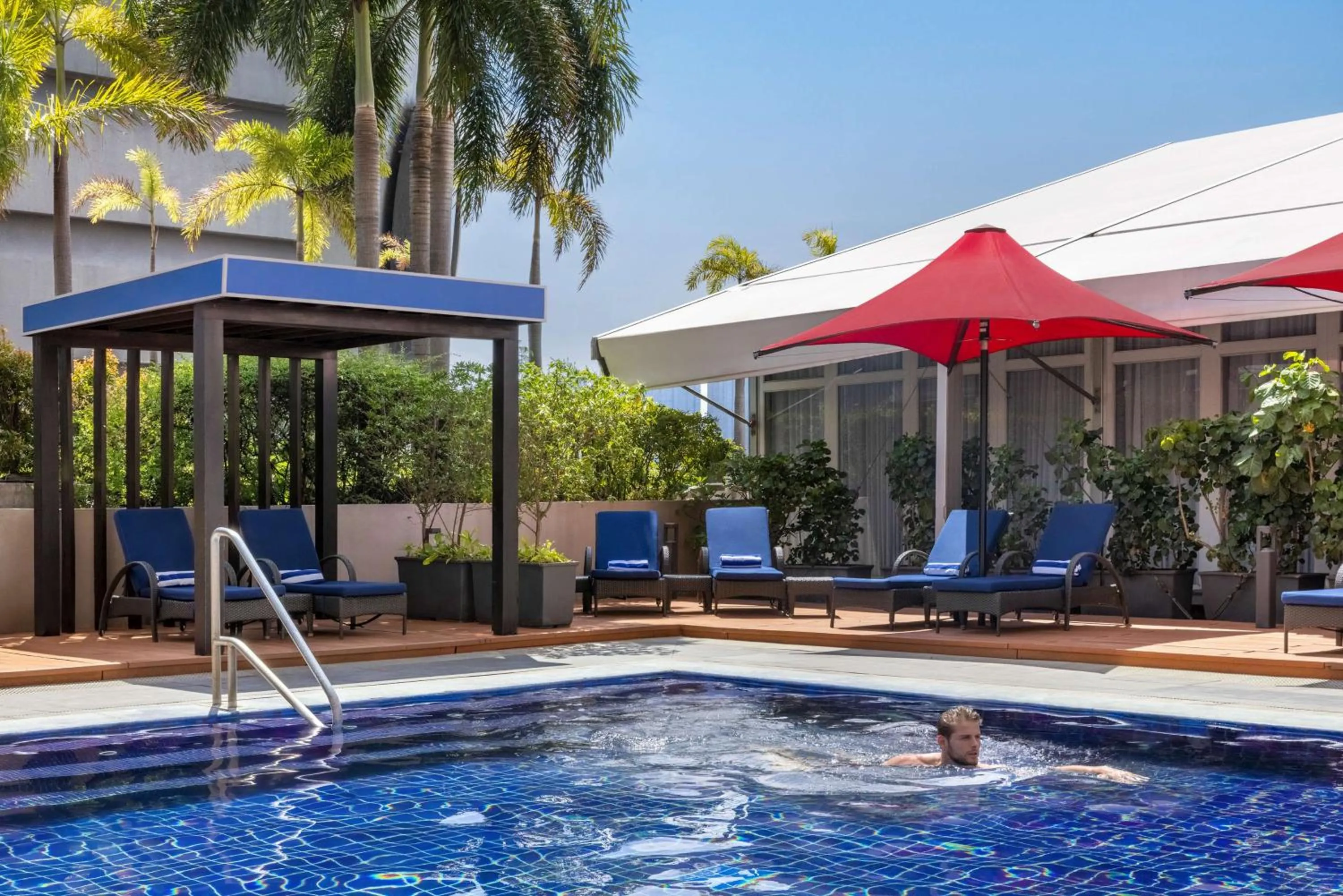 Pool view in Dusit Thani Manila