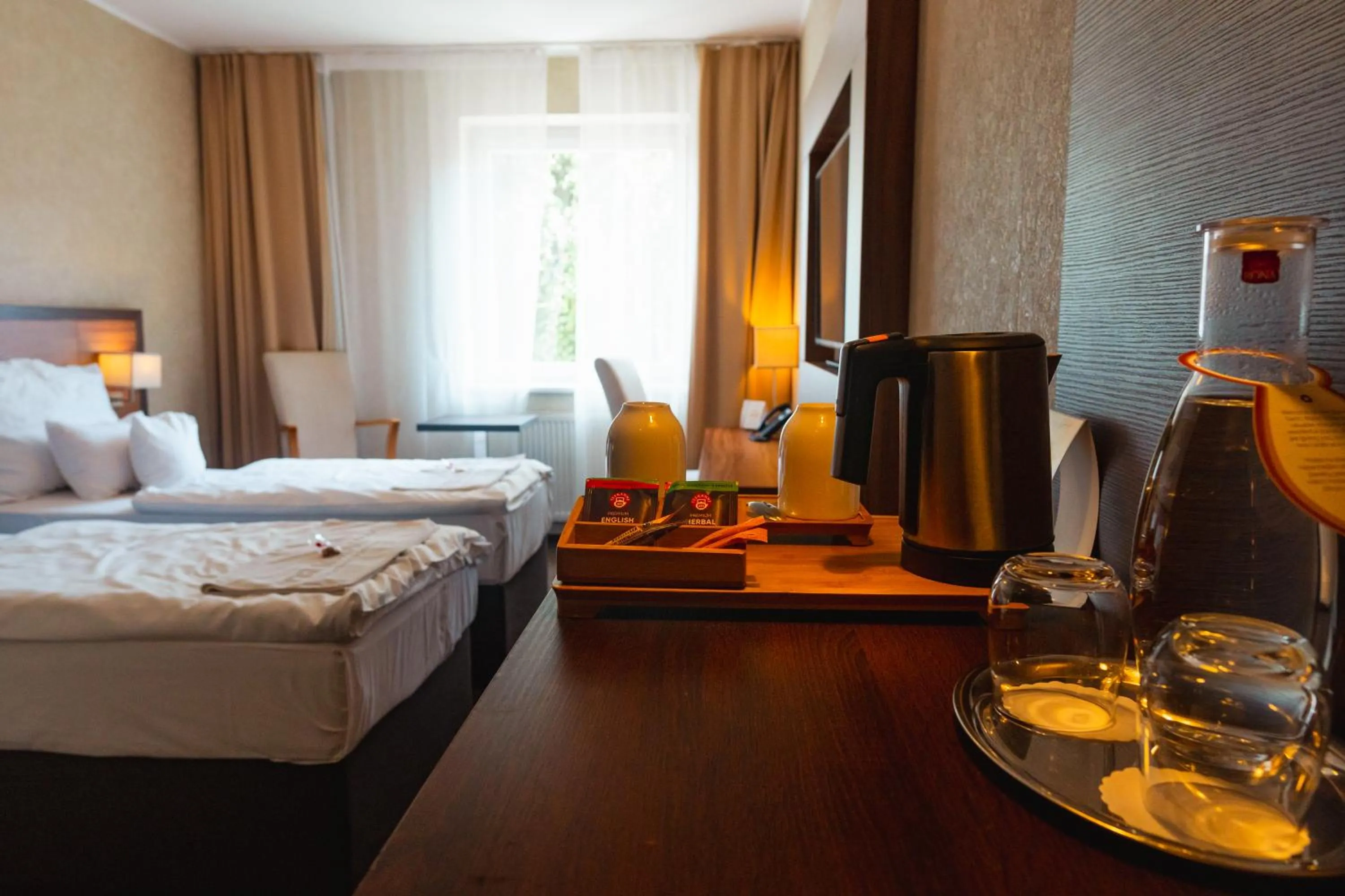 Coffee/tea facilities, Bed in PREMIUM Business Hotel Bratislava