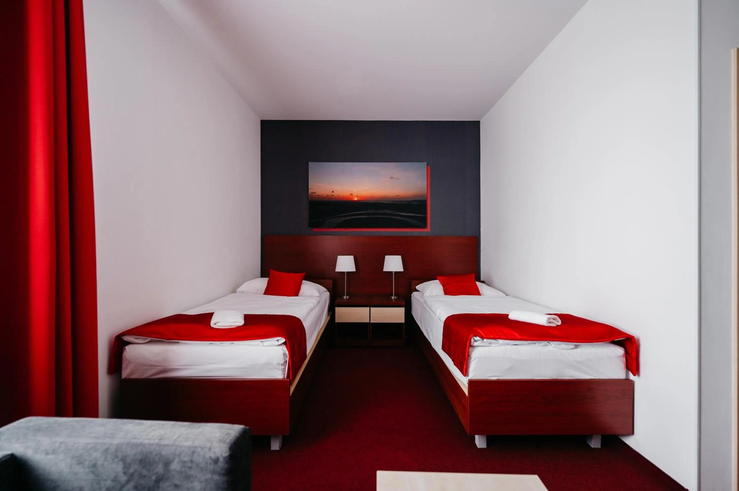 Photo of the whole room, Bed in Hotel Color
