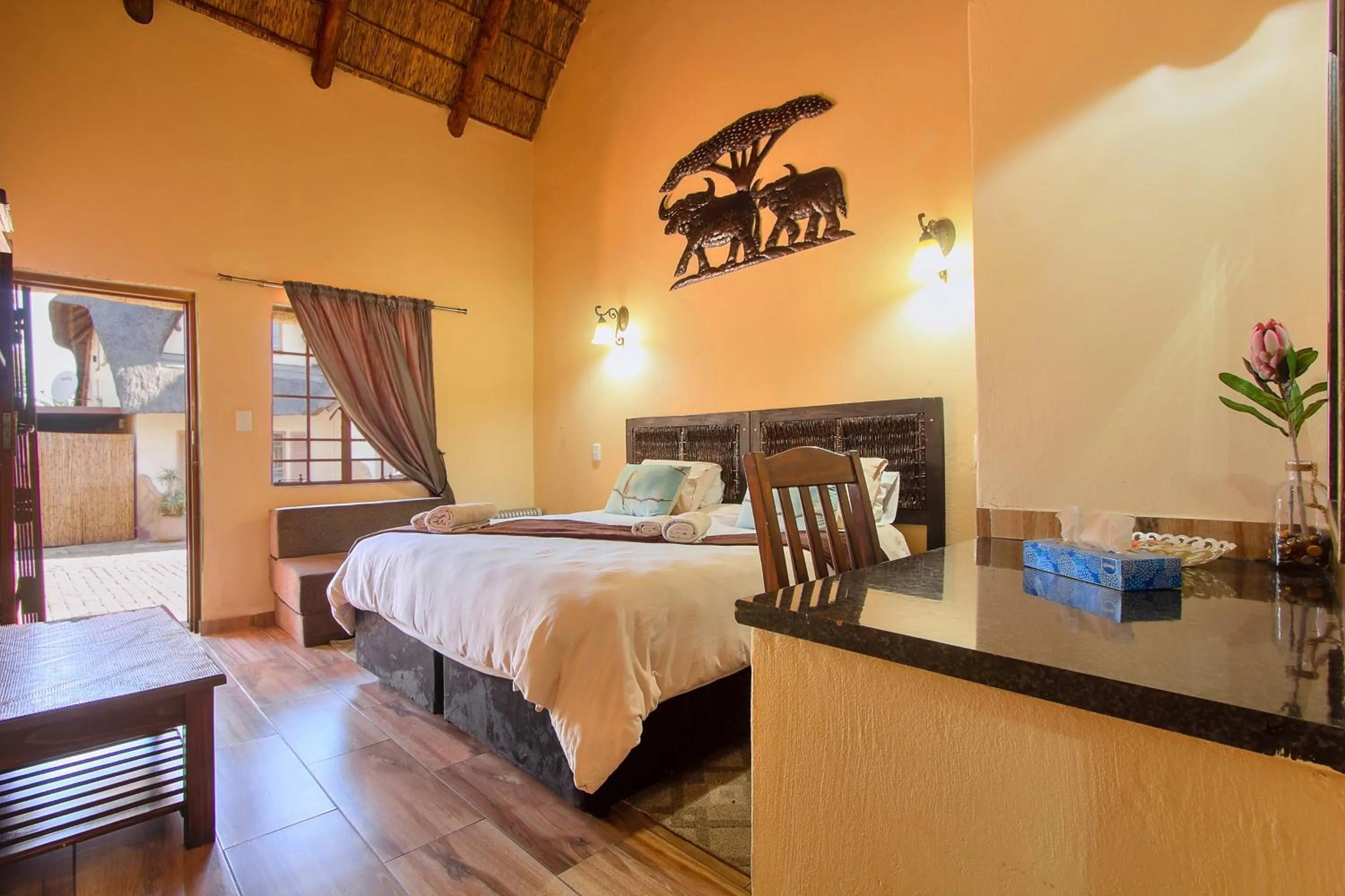 Photo of the whole room, Bed in All over Africa Guest house