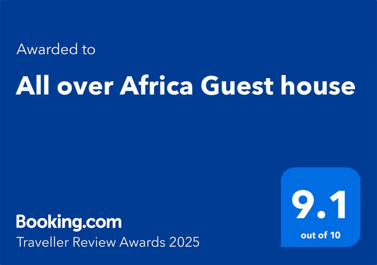 Certificate/Award in All over Africa Guest house