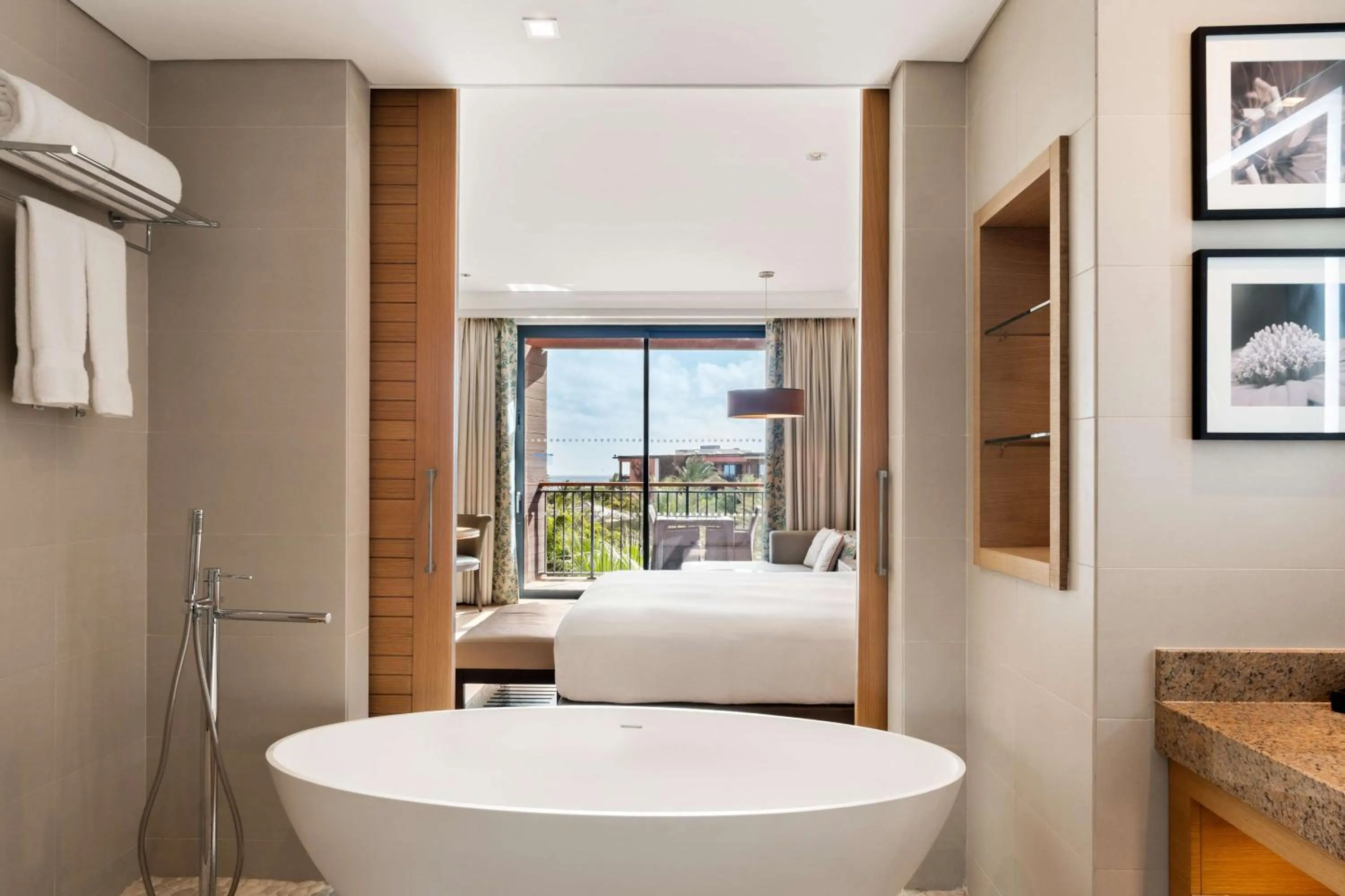 Bathroom, Bed in Hilton Cabo Verde Sal Resort