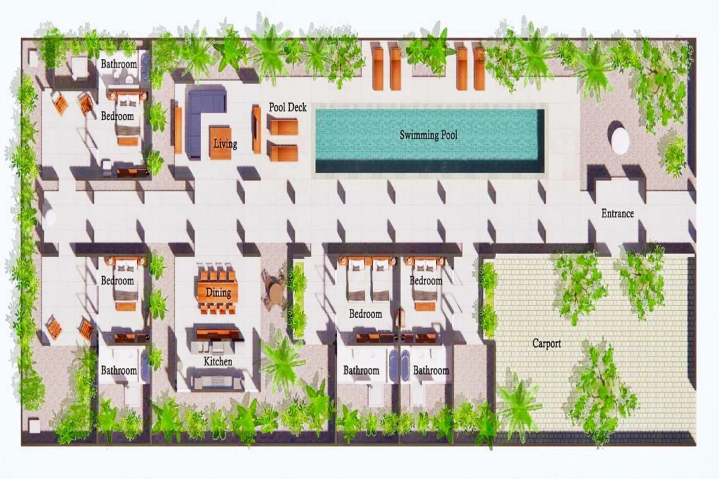 Floor plan in Mayaloka Villas Seminyak