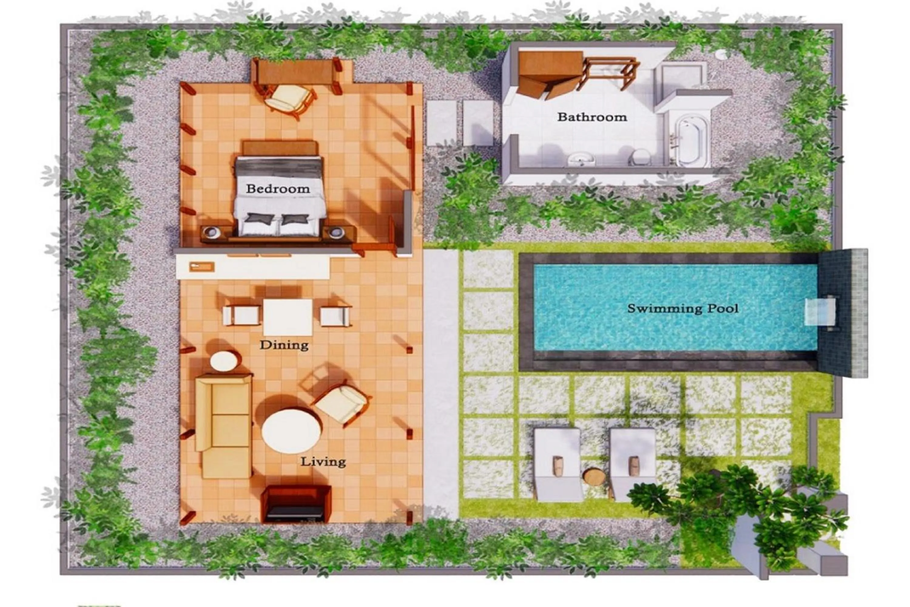 Floor plan in Mayaloka Villas Seminyak