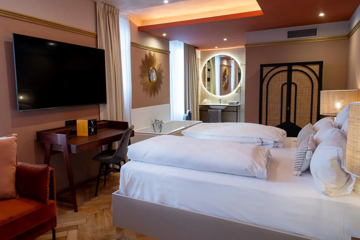 Bed in Hôtel Restaurant Vaillant proche Europapark Rulantica