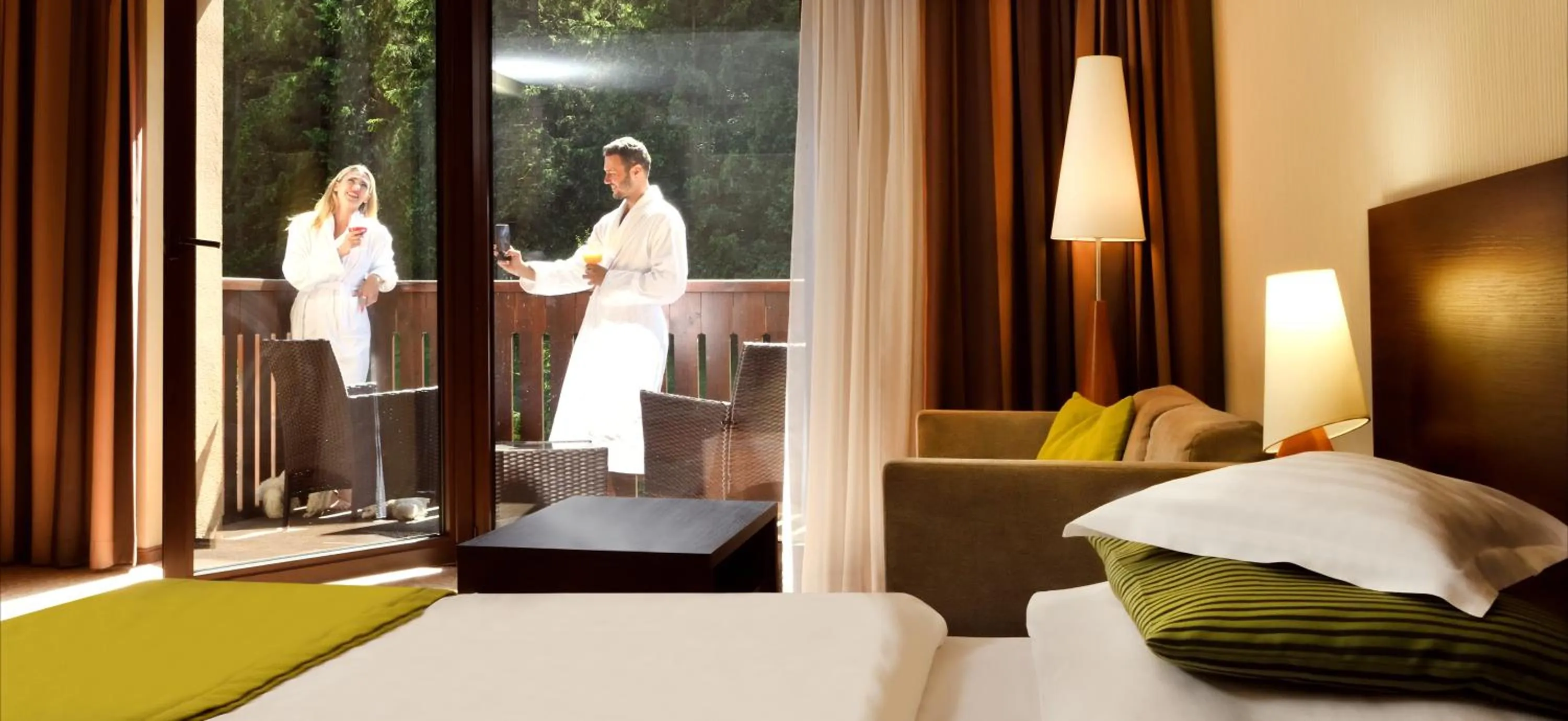 Balcony/Terrace, Bed in Wellness Hotel Chopok