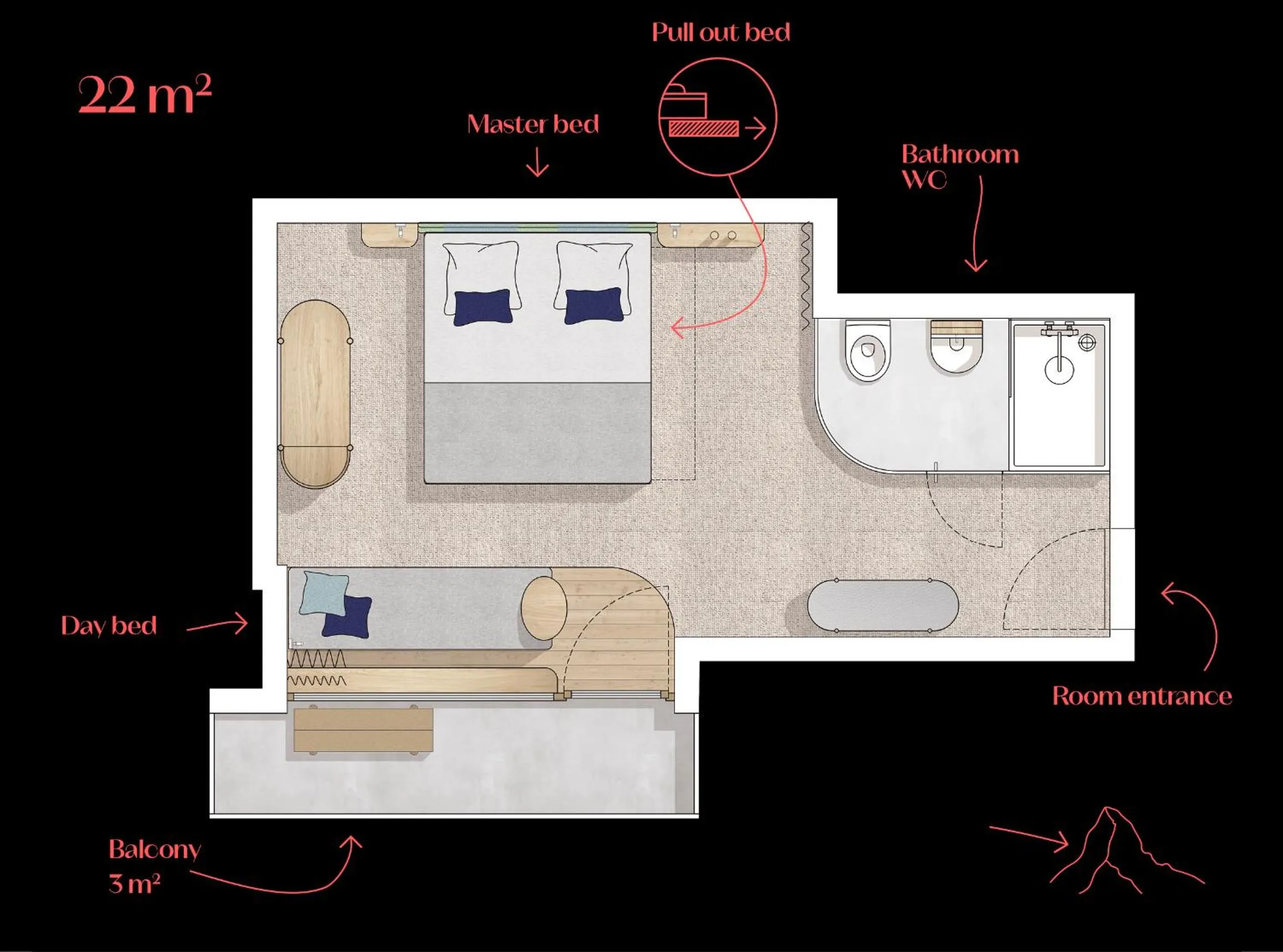 Floor plan in Carina - Design&Lifestyle hotel