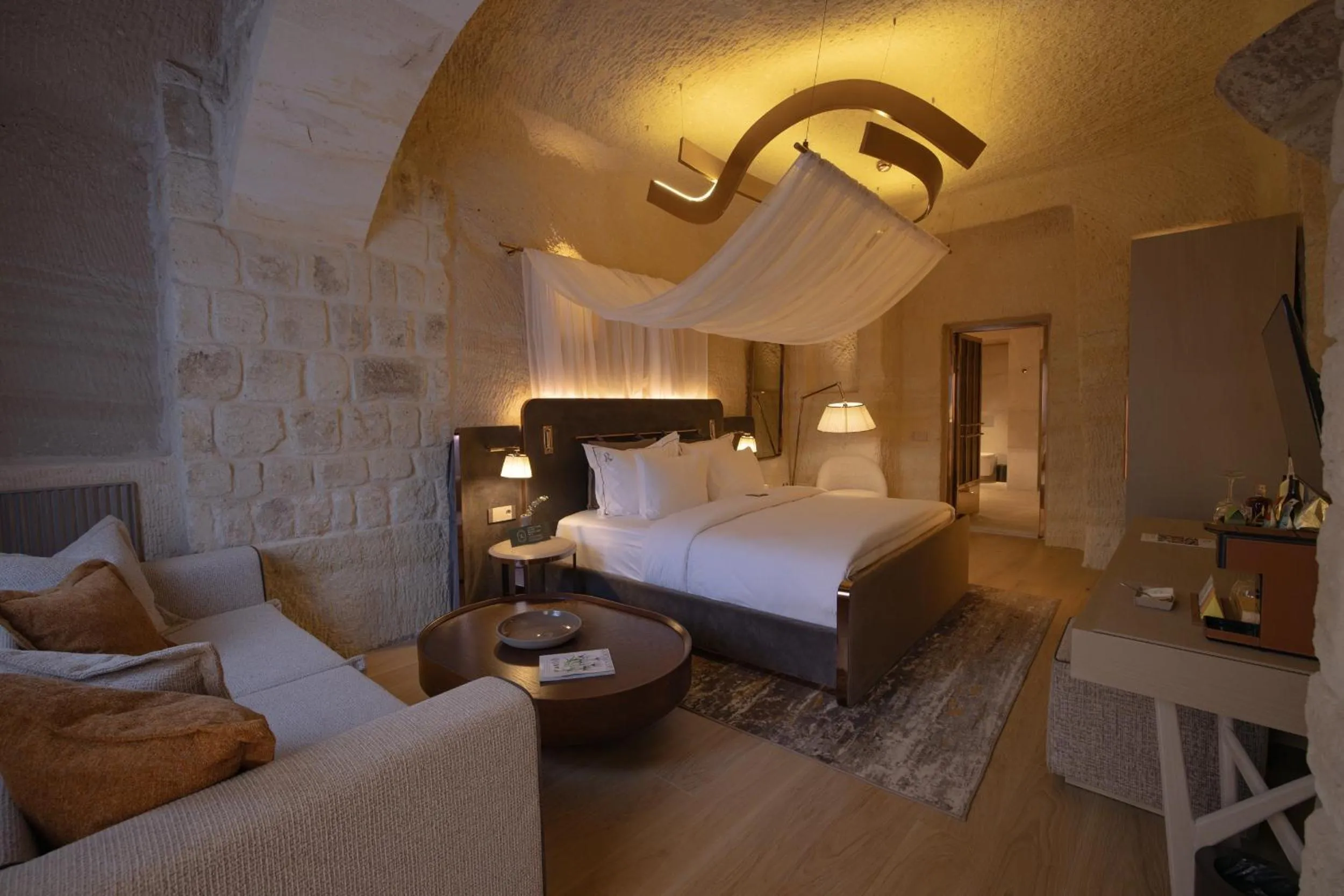 Bedroom, Bed in Avantgarde Refined Caves Of Cappadocia