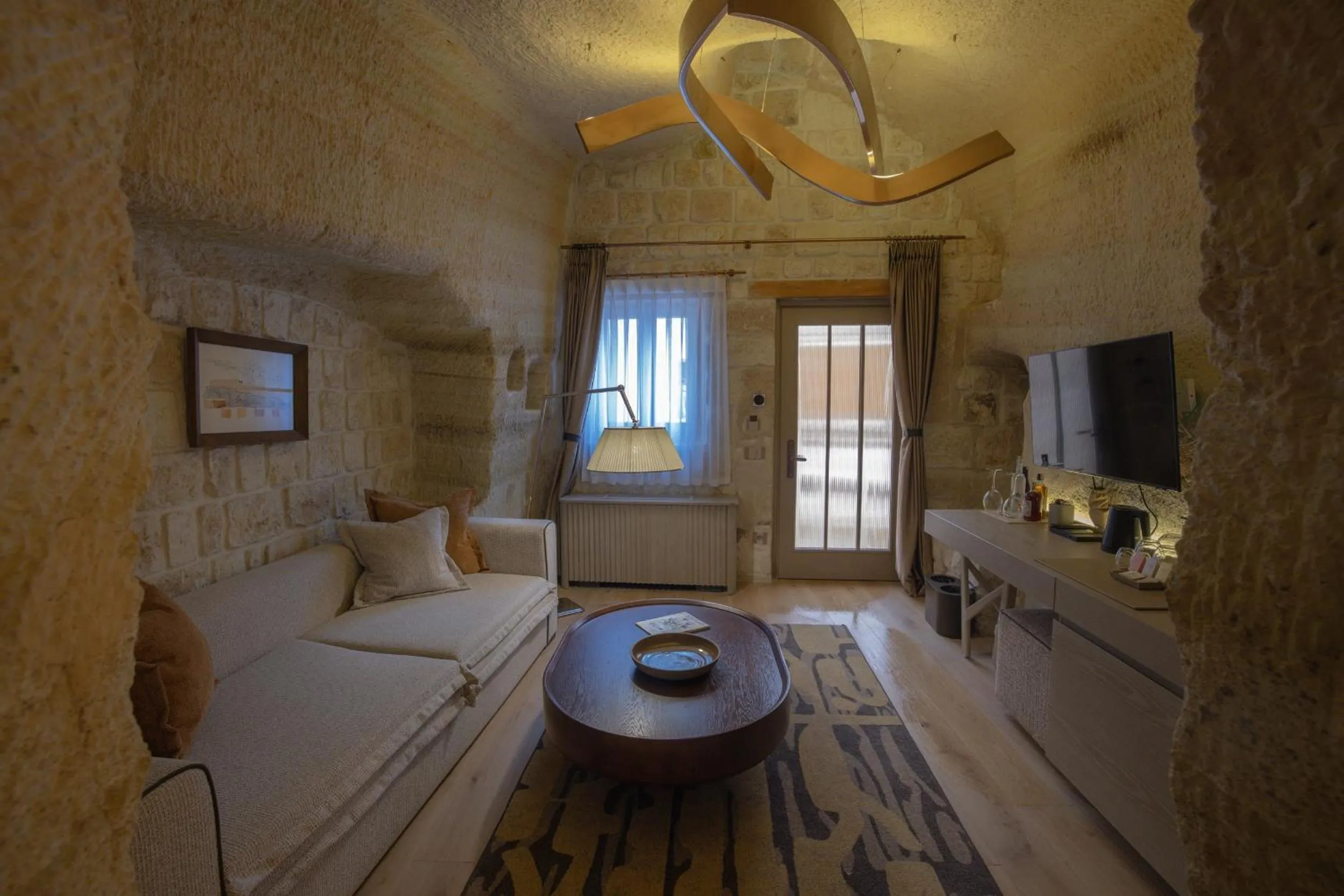 Seating area, Bed in Avantgarde Refined Caves Of Cappadocia