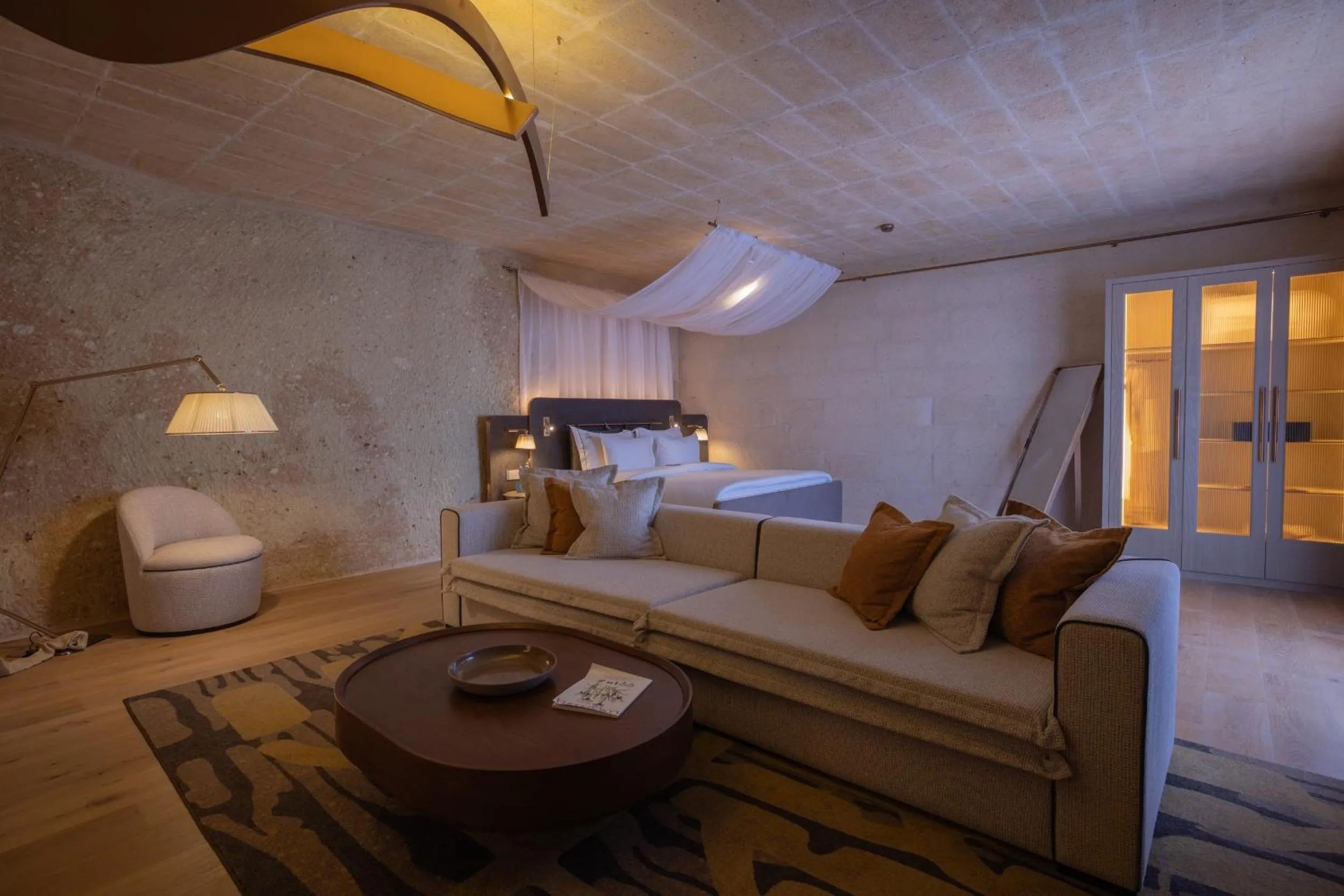 Seating area, Bed in Avantgarde Refined Caves Of Cappadocia