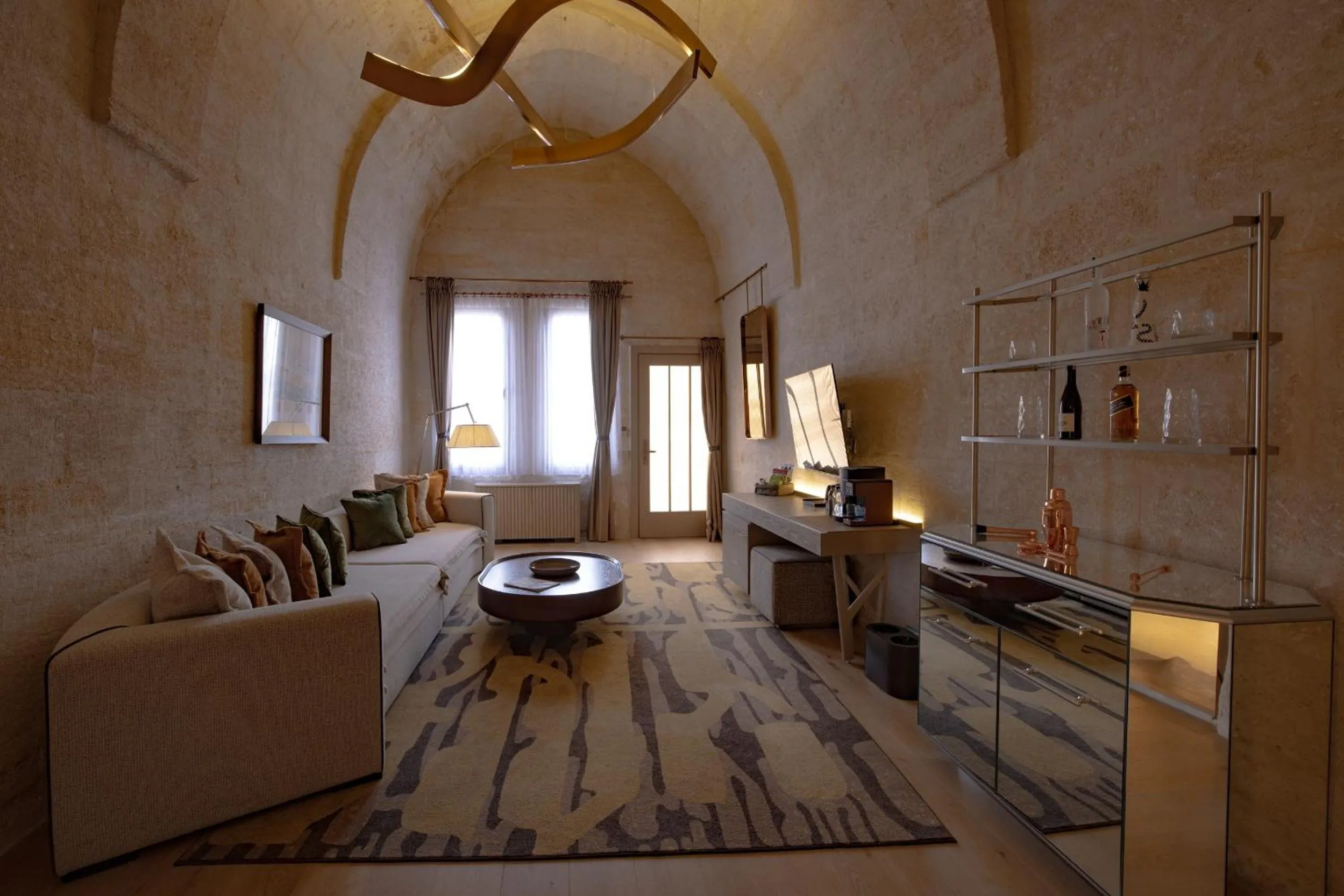Living room in Avantgarde Refined Caves Of Cappadocia