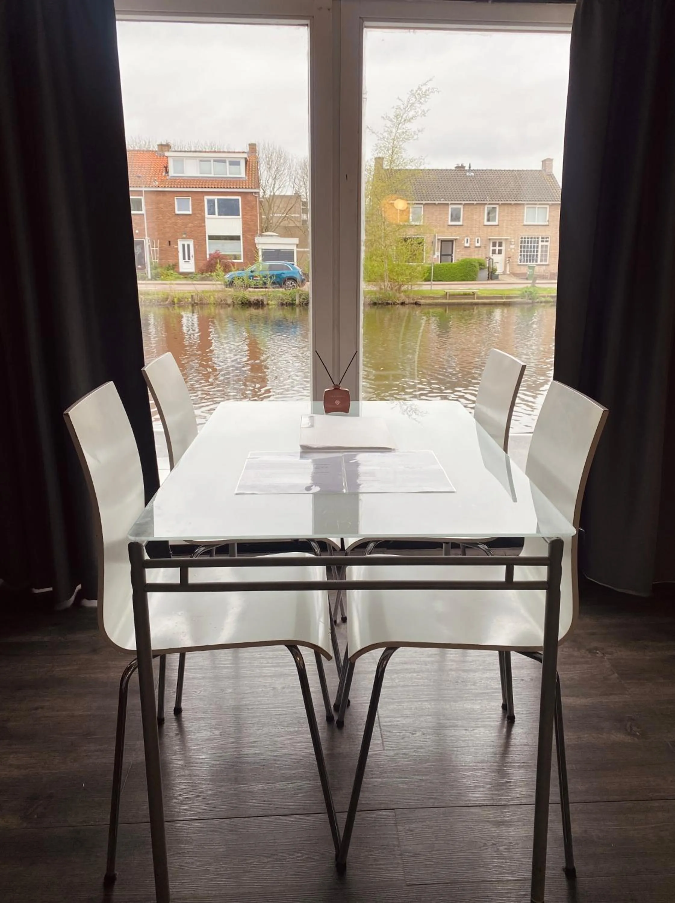 Seating area in Boathouse Amsterdam with bikes