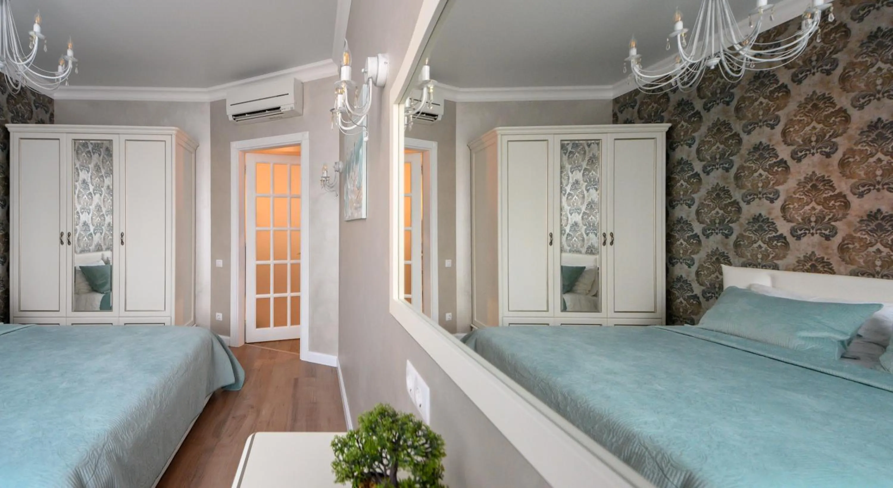 Bedroom, Bed in Arkadia Plaza Design Apartment