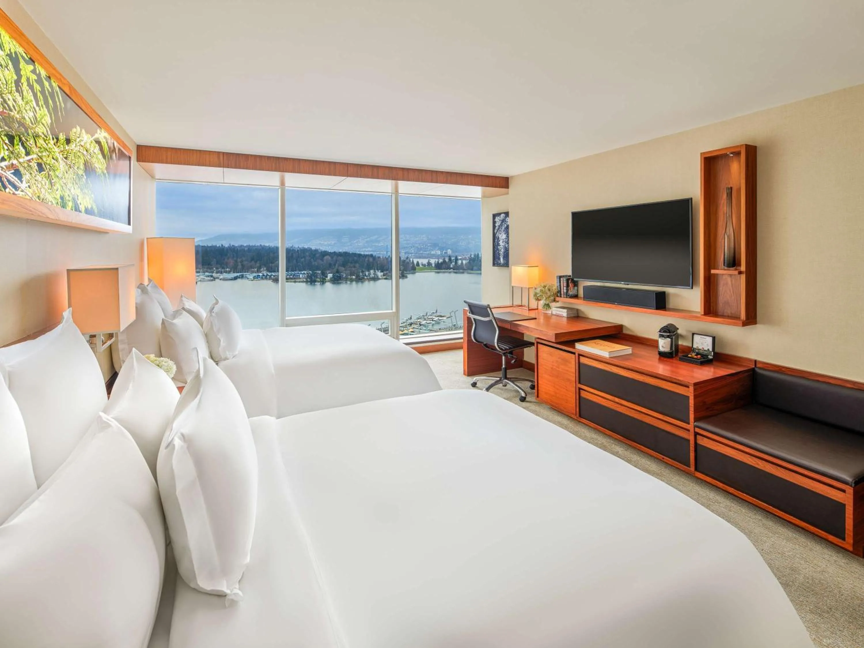 Signature Harbor and Mountain View Room with Two Queen Beds in Fairmont Pacific Rim