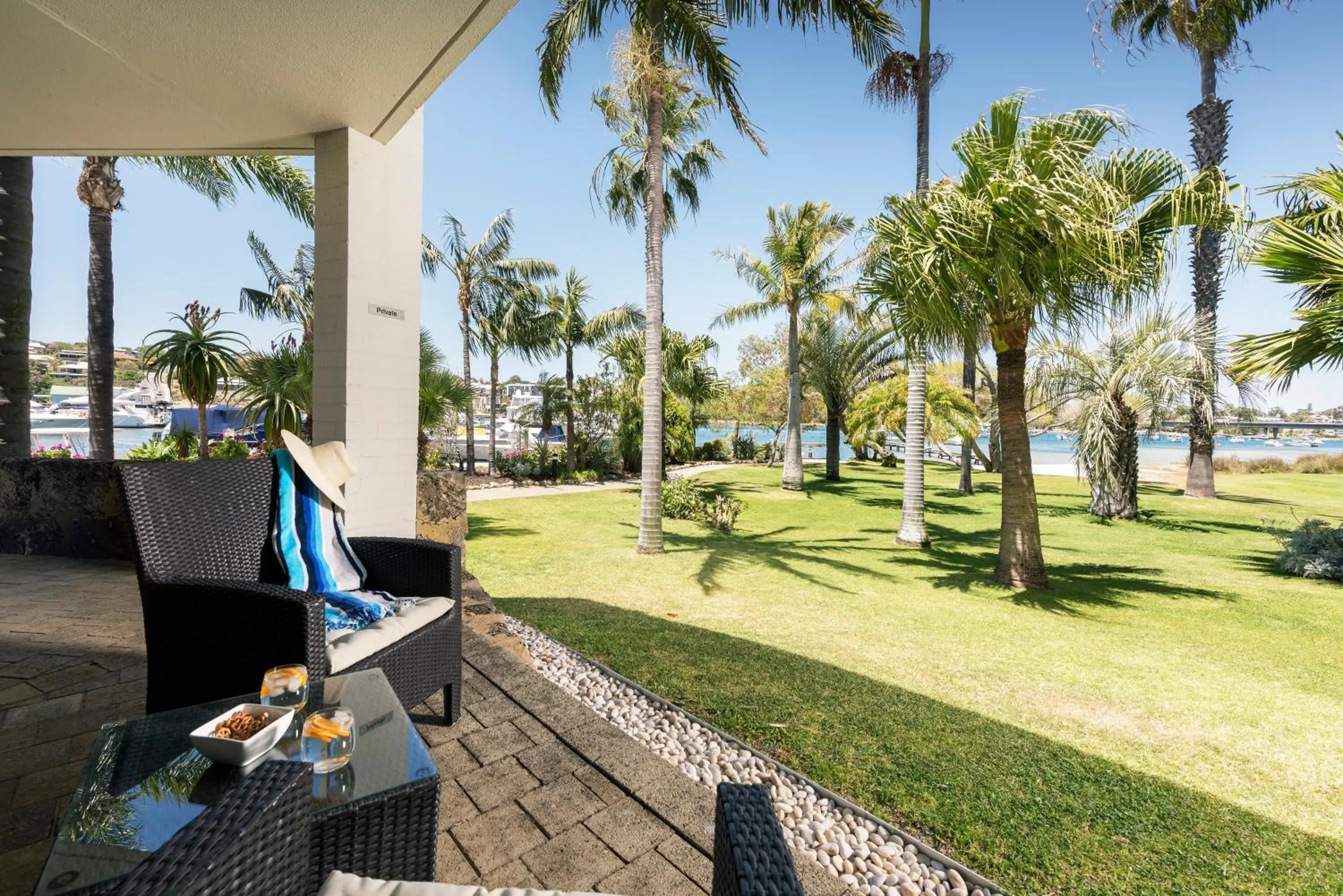 Patio in Pier 21 Riverside Apartment Hotel