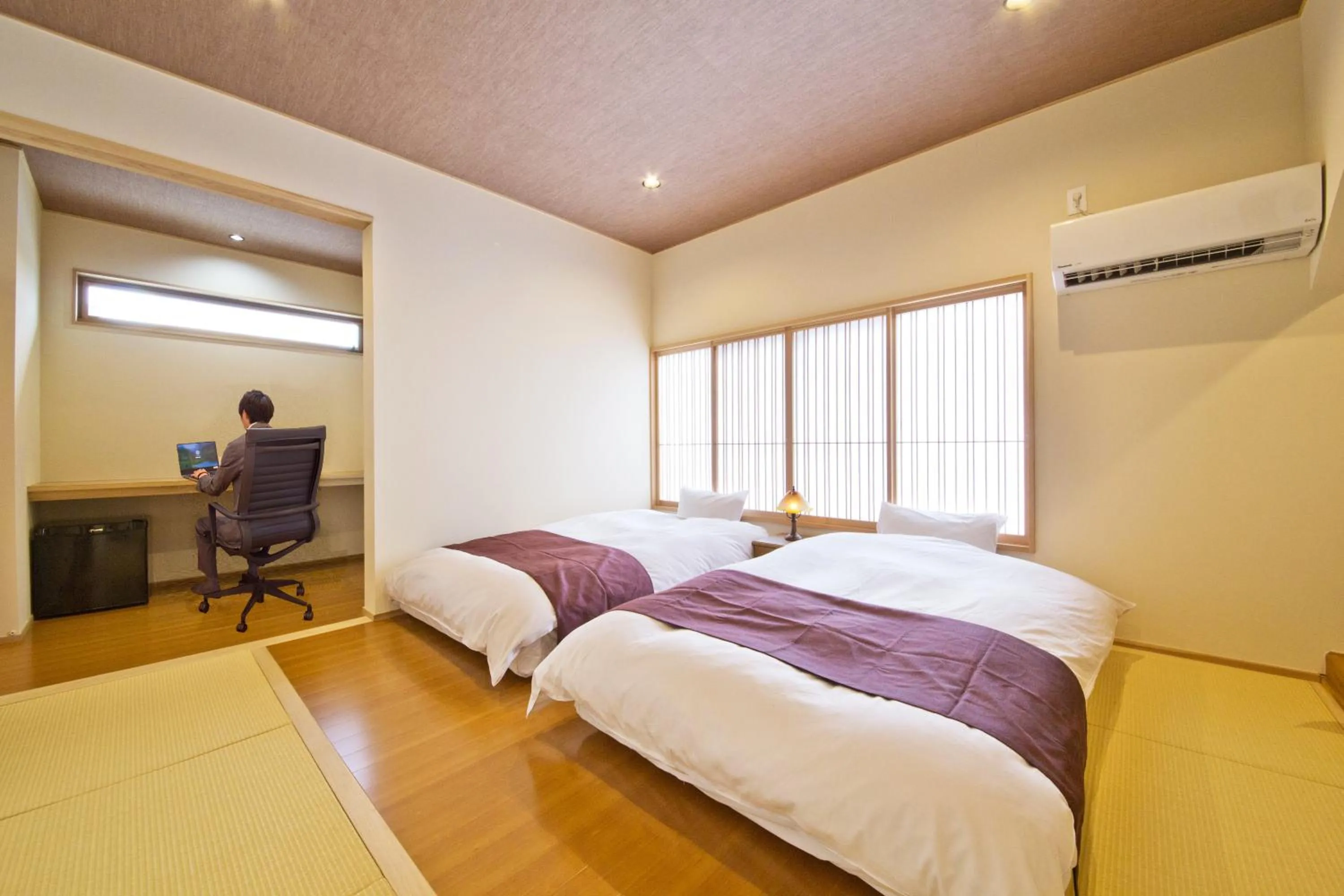 Bed in Ryokan Seifuso