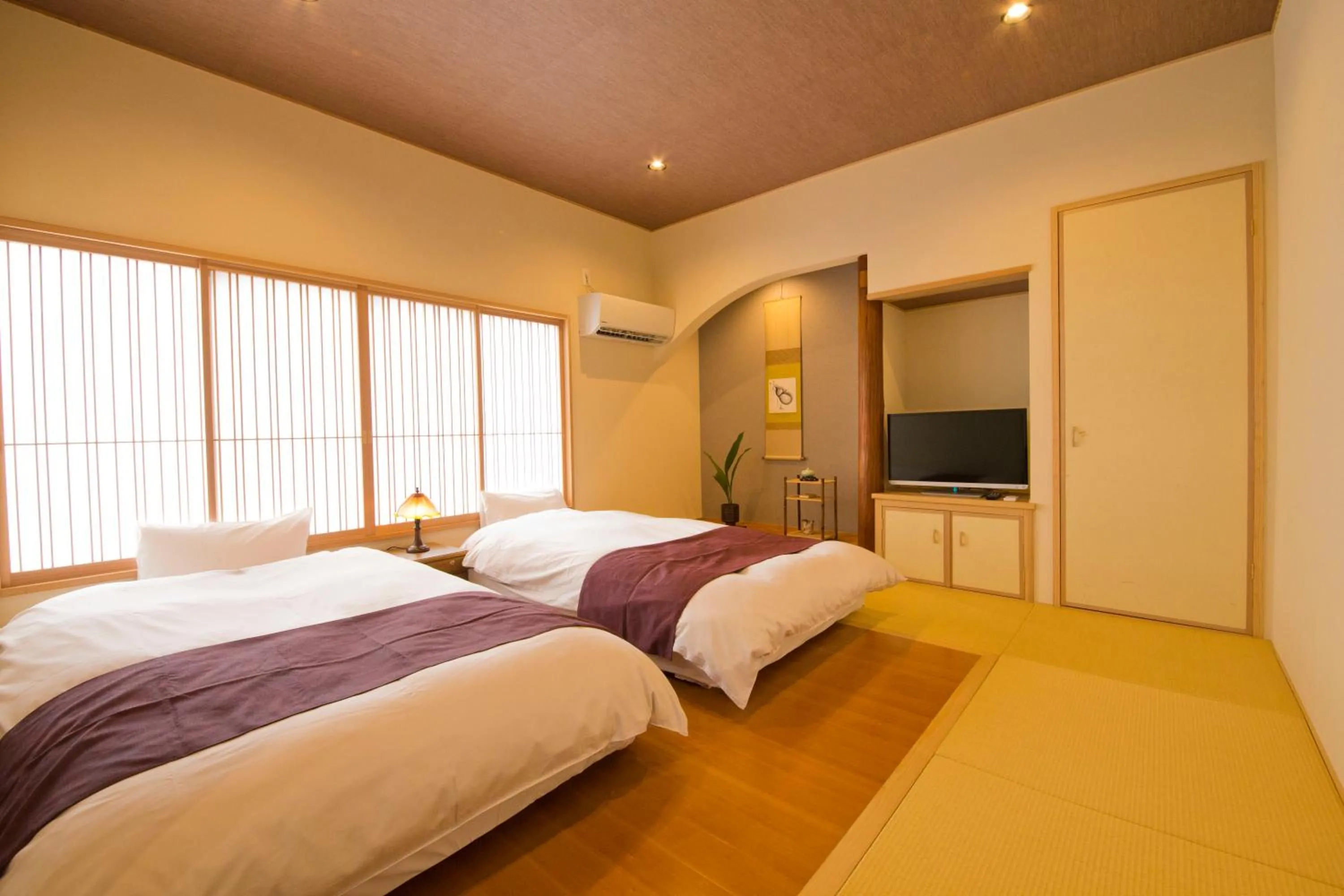 Bed in Ryokan Seifuso