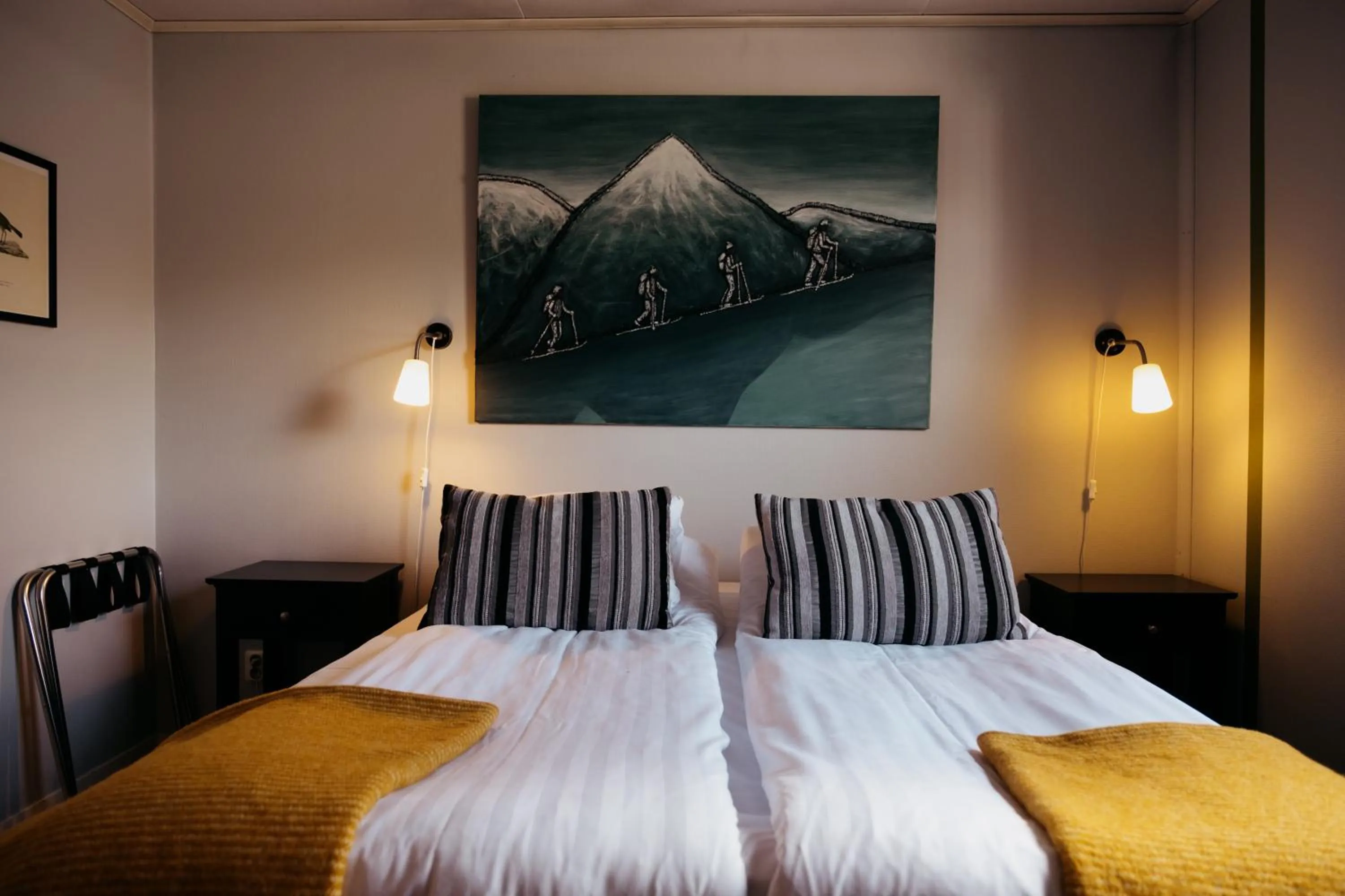 Bed in Abisko Mountain Lodge