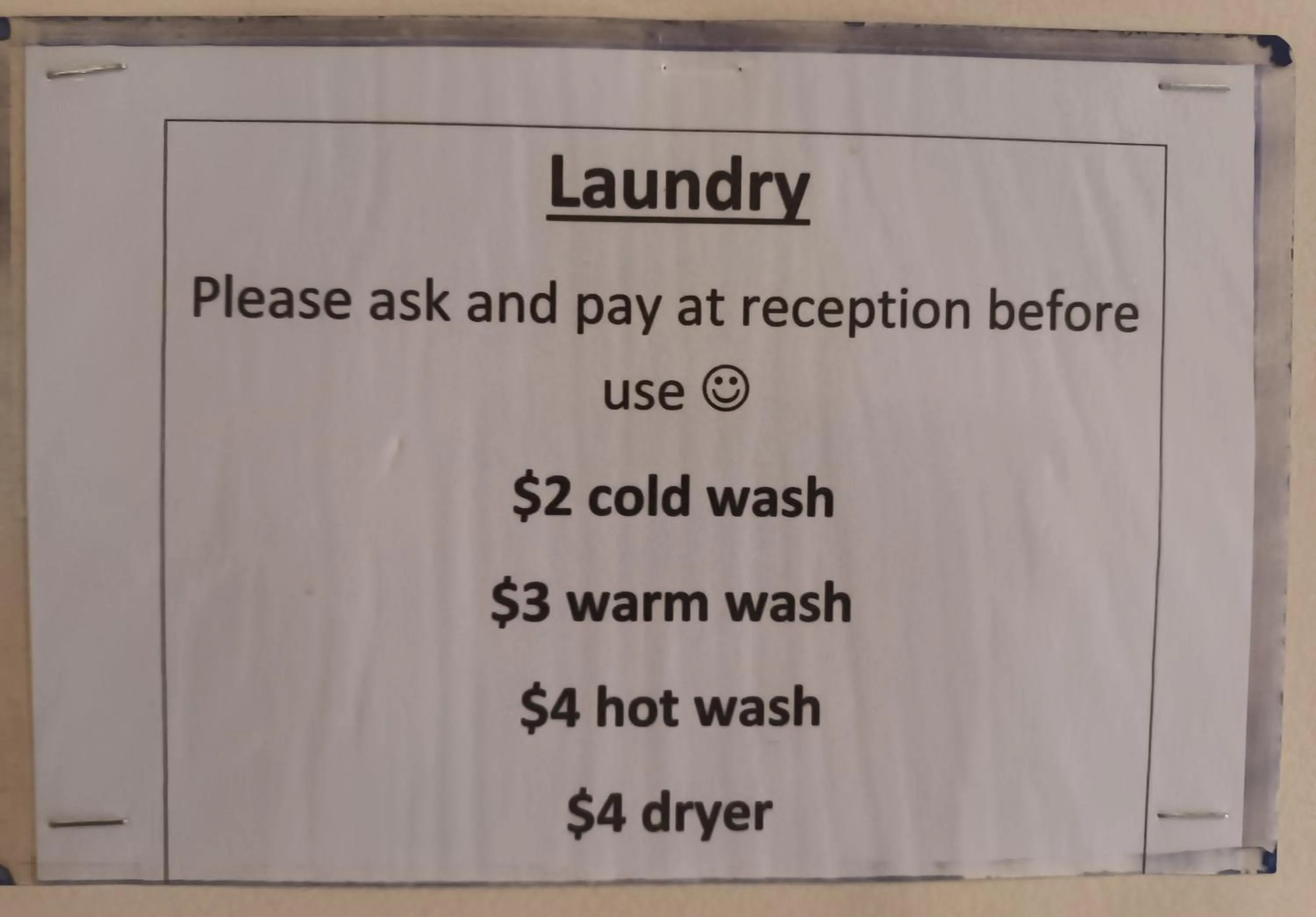 laundry in JunoHall Backpackers