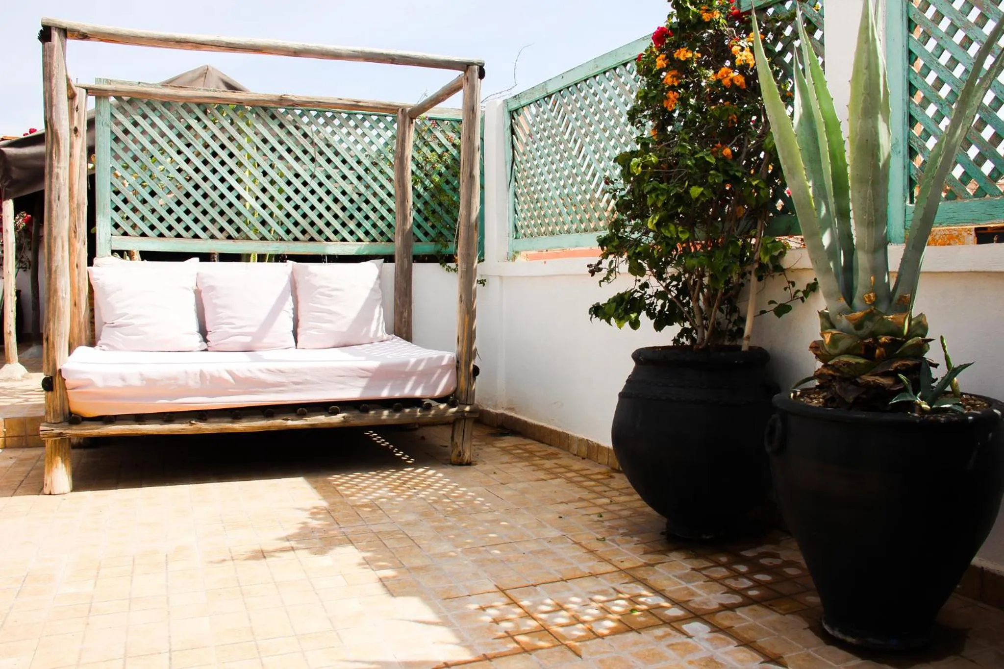 Balcony/Terrace, Bed in Riad Al Tainam