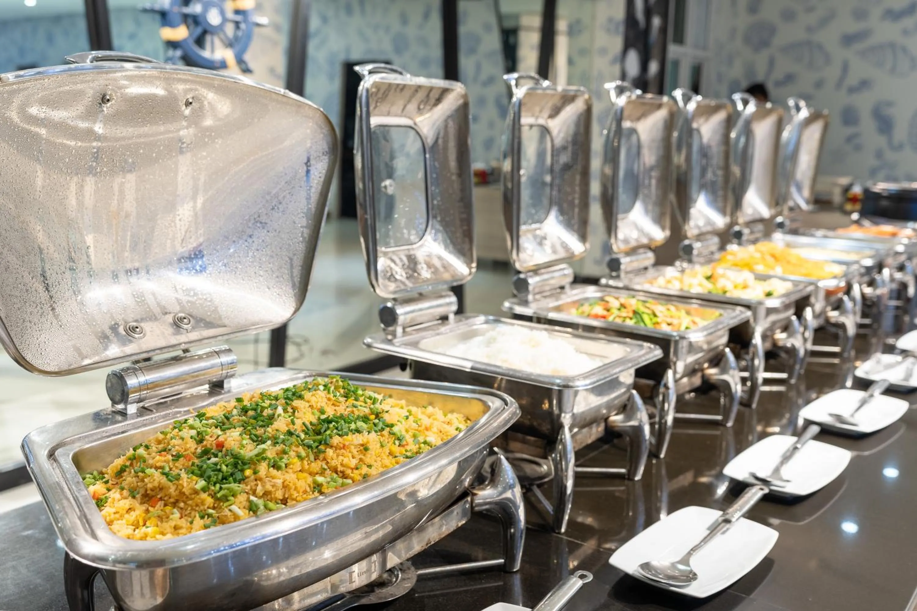 Buffet breakfast in Rodina Beach Hotel