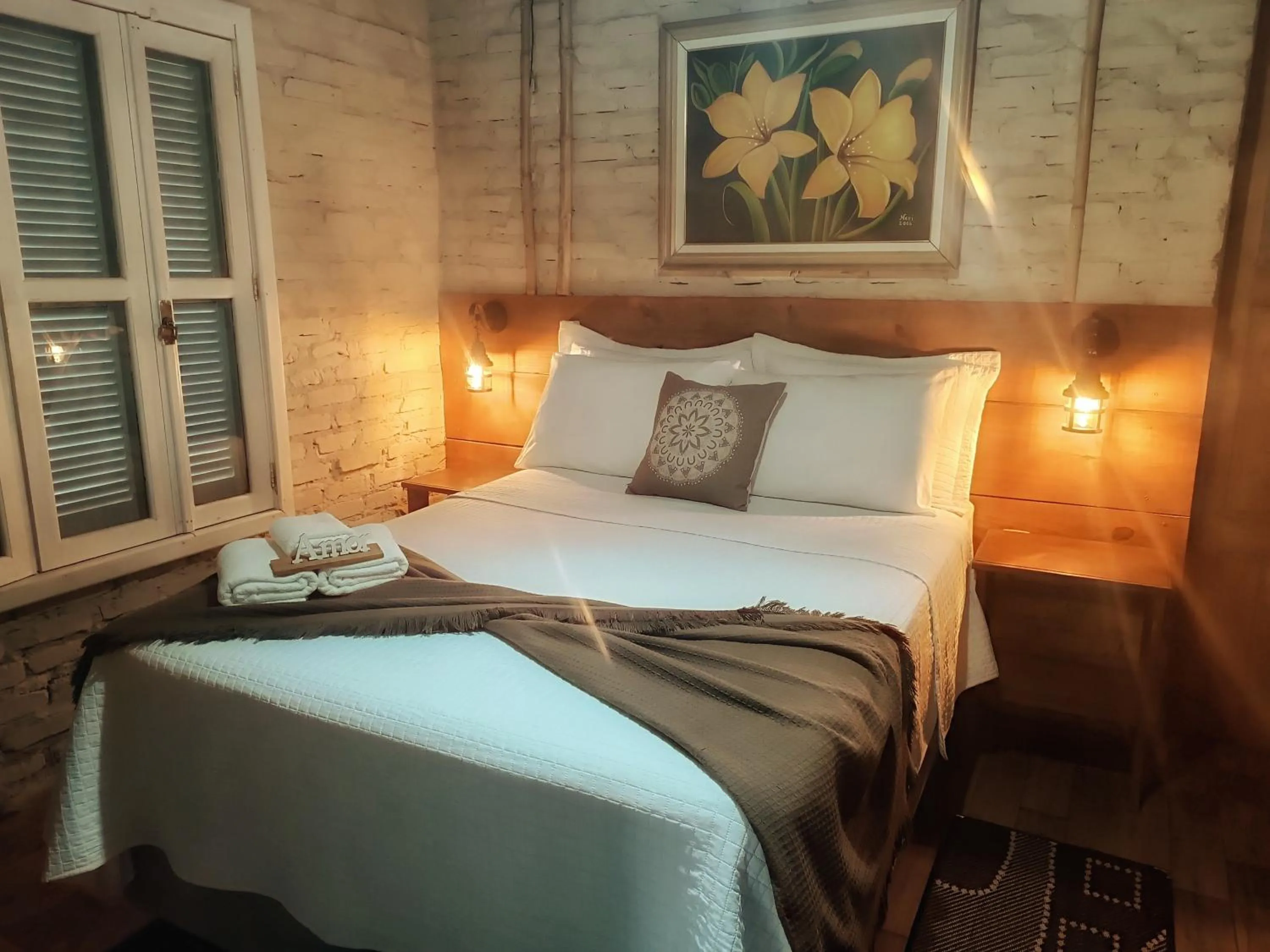 Bed in Pousada & Camping Nativos dos Canyons