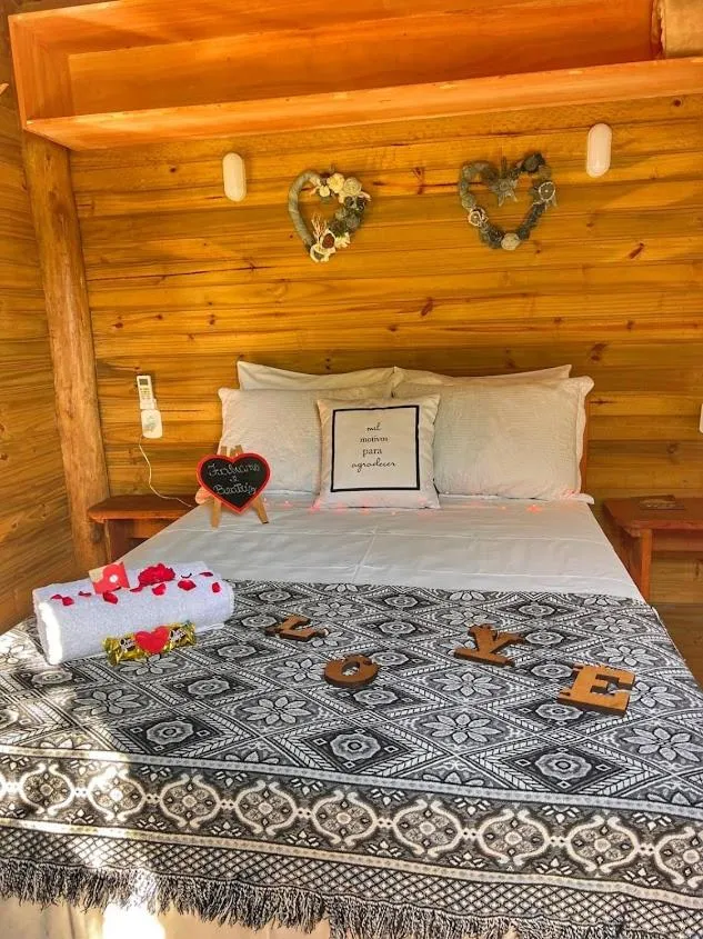 Bed in Pousada & Camping Nativos dos Canyons