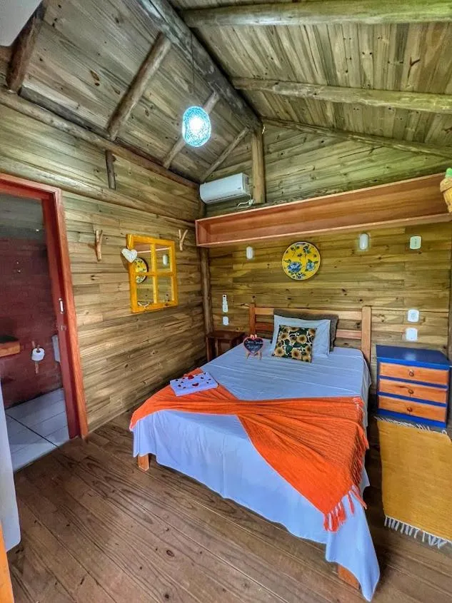 Bed in Pousada & Camping Nativos dos Canyons