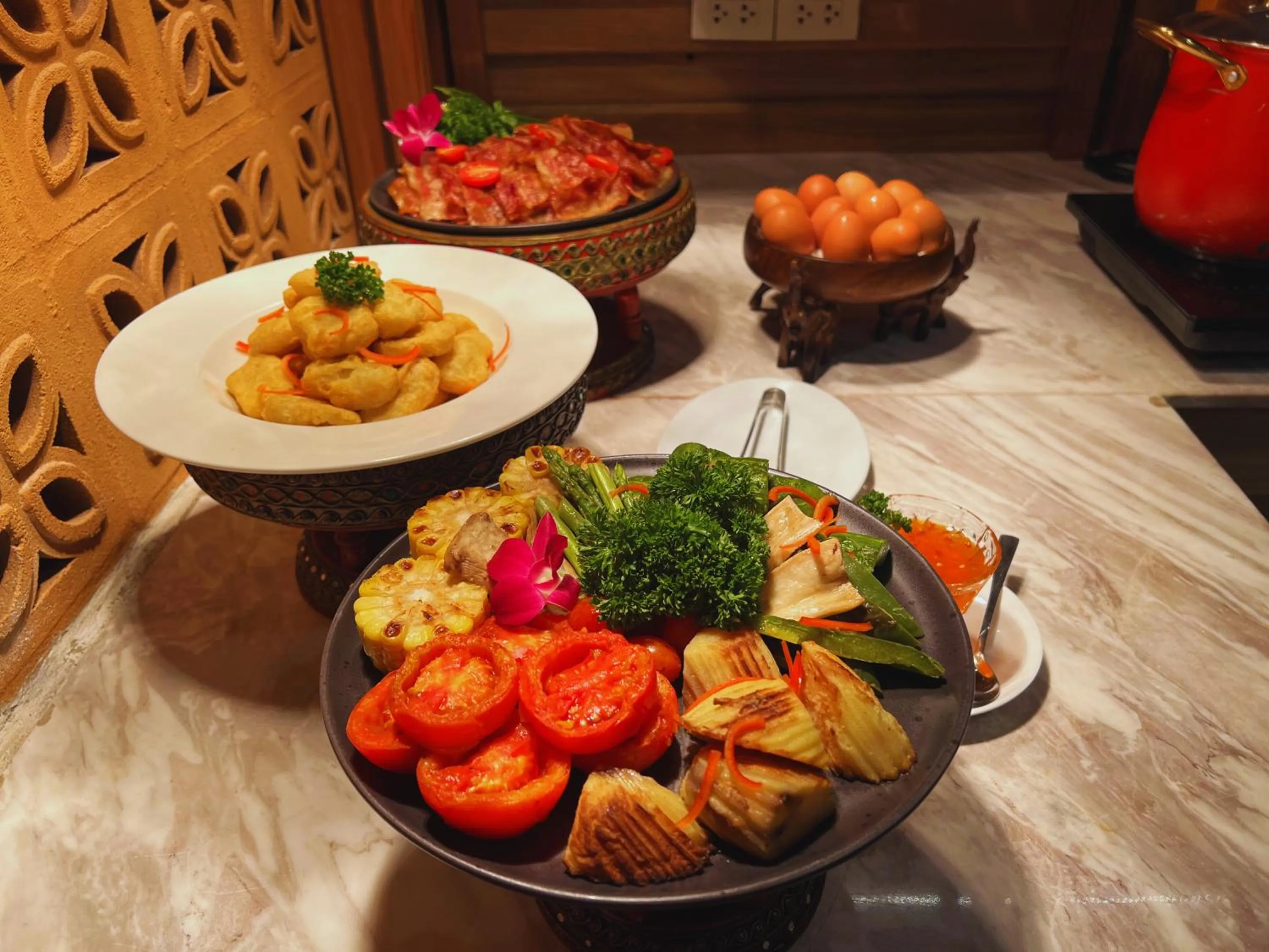 Buffet breakfast in Sunday Villa Sirilanna Hotel