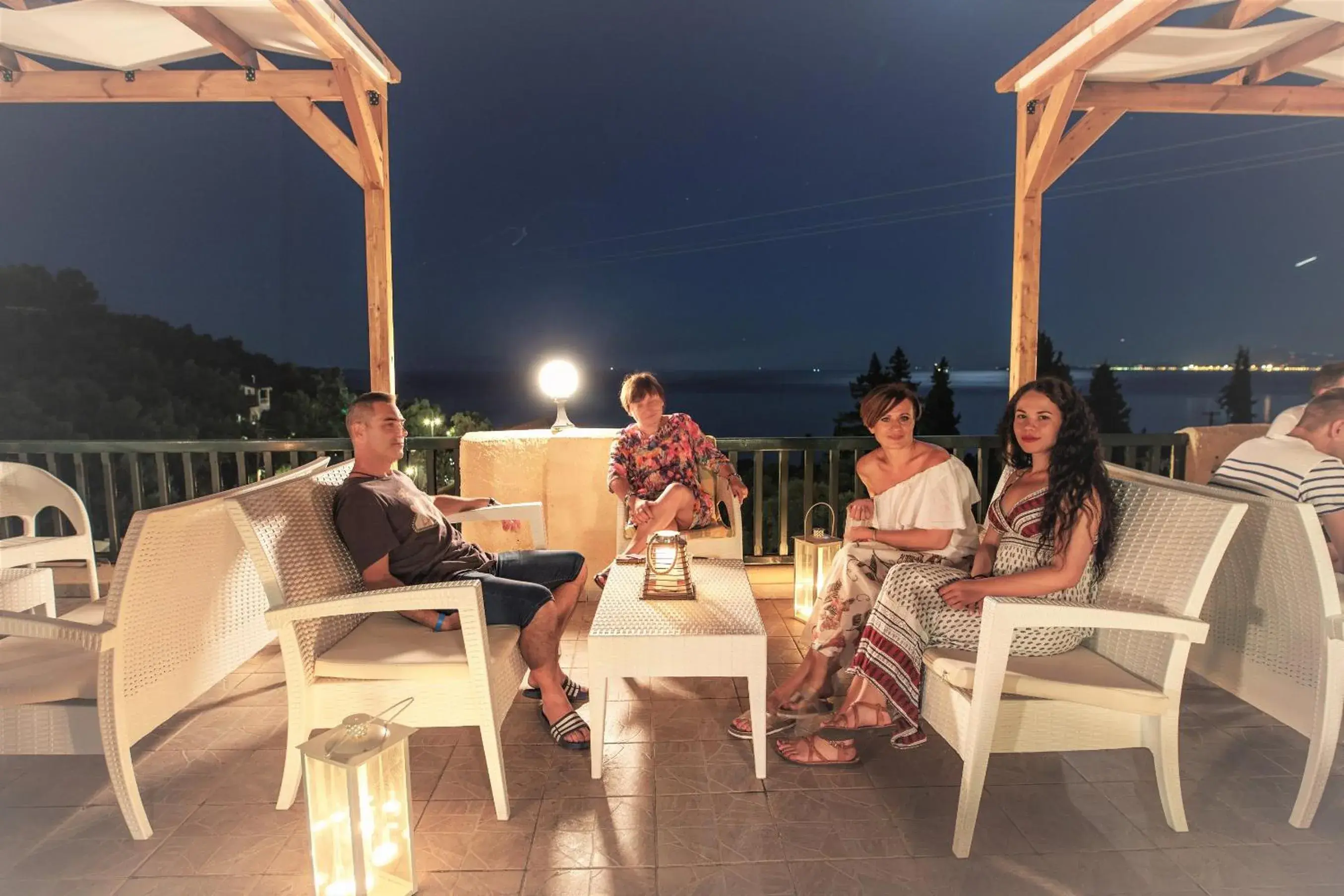 Lounge or bar in Corfu Aquamarine Hotel Lounge or bar in Corfu Aquamarine Hotel