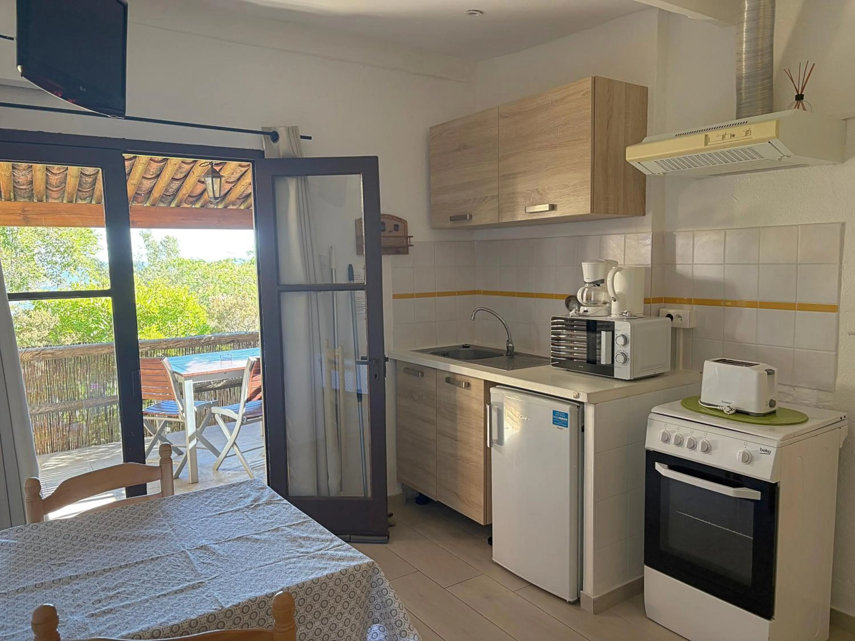 Balcony/Terrace in Bungalows Du Maquis