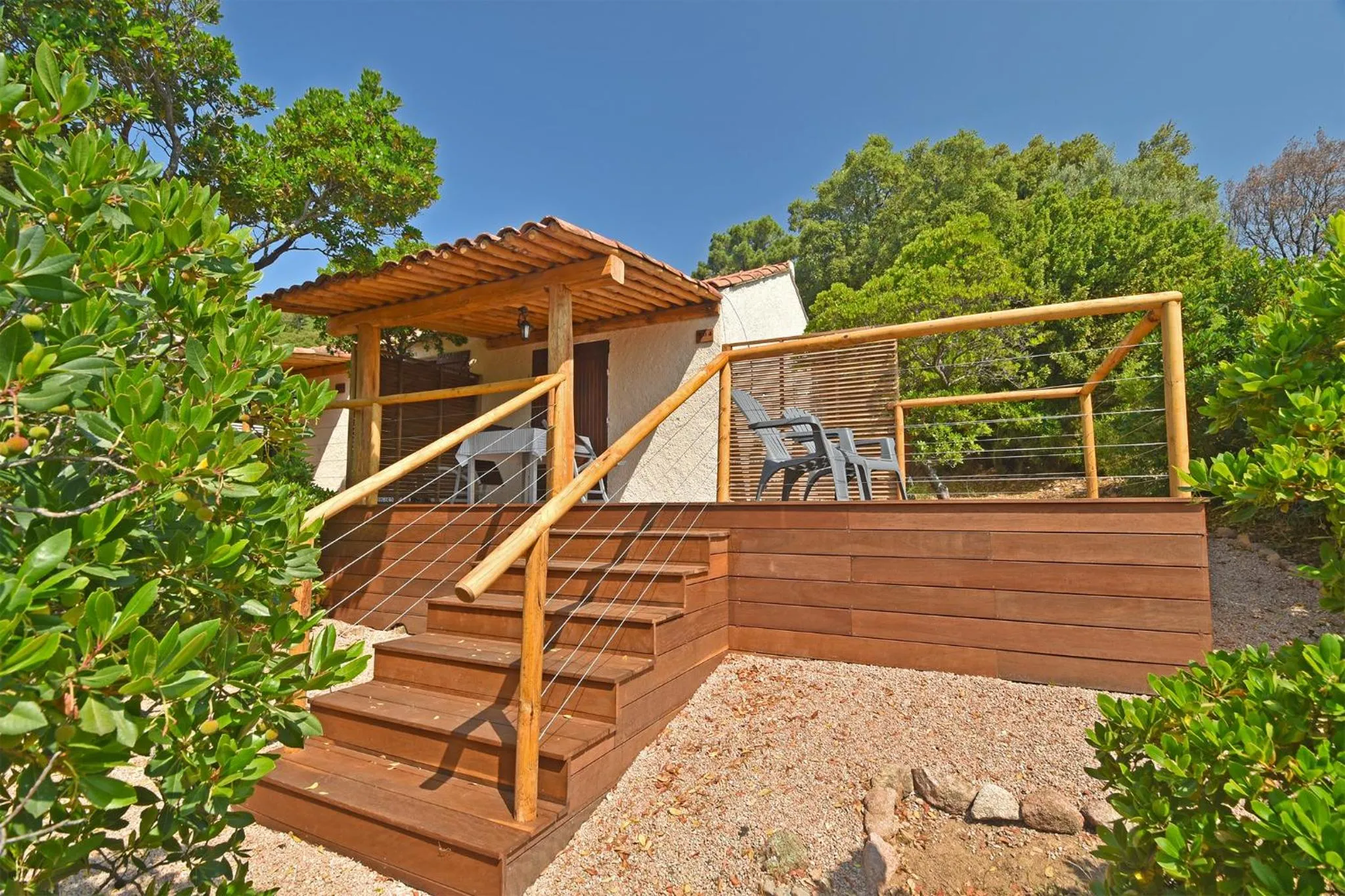 Balcony/Terrace in Bungalows Du Maquis