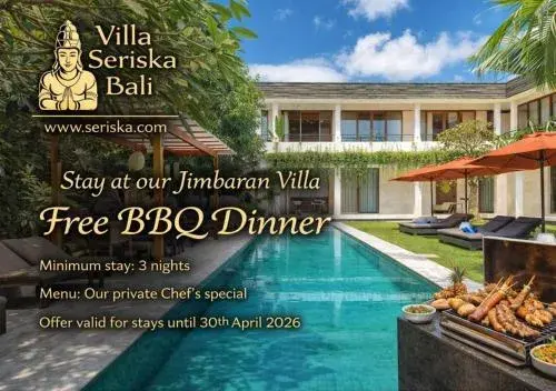 Five-Bedroom Villa with Private Pool and Airport Pick-Up and Floating Breakfast in Villa Seriska Jimbaran - Spacious 5BR Private Pool Villa with Private Cook, Spa & Tour Five-Bedroom Villa with Private Pool and Airport Pick-Up and Floating Breakfast in Villa Seriska Jimbaran - Spacious 5BR Private Pool Villa with Private Cook, Spa & Tour