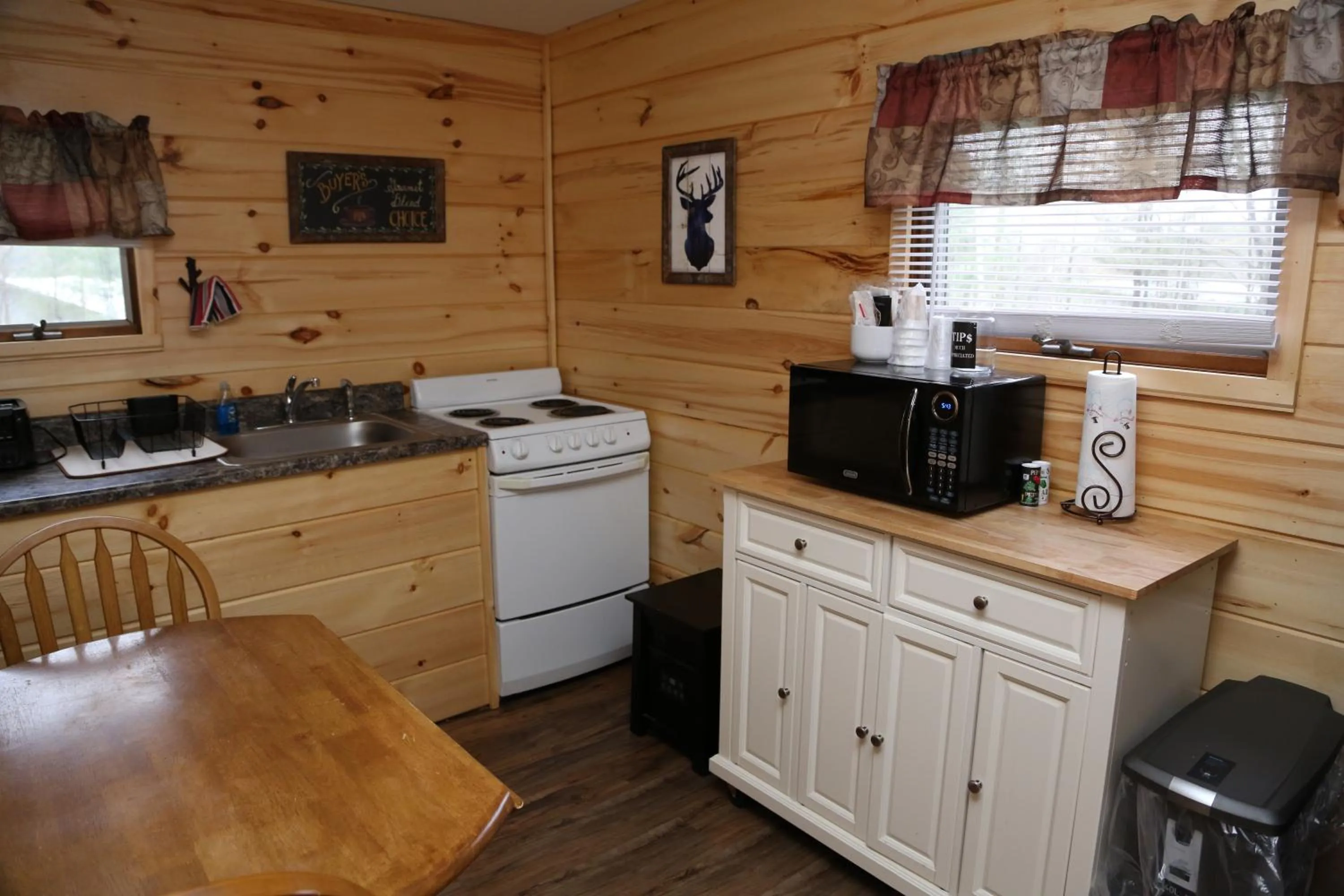 Coffee/tea facilities in Rowe's Adirondack Cabins of Schroon Lake
