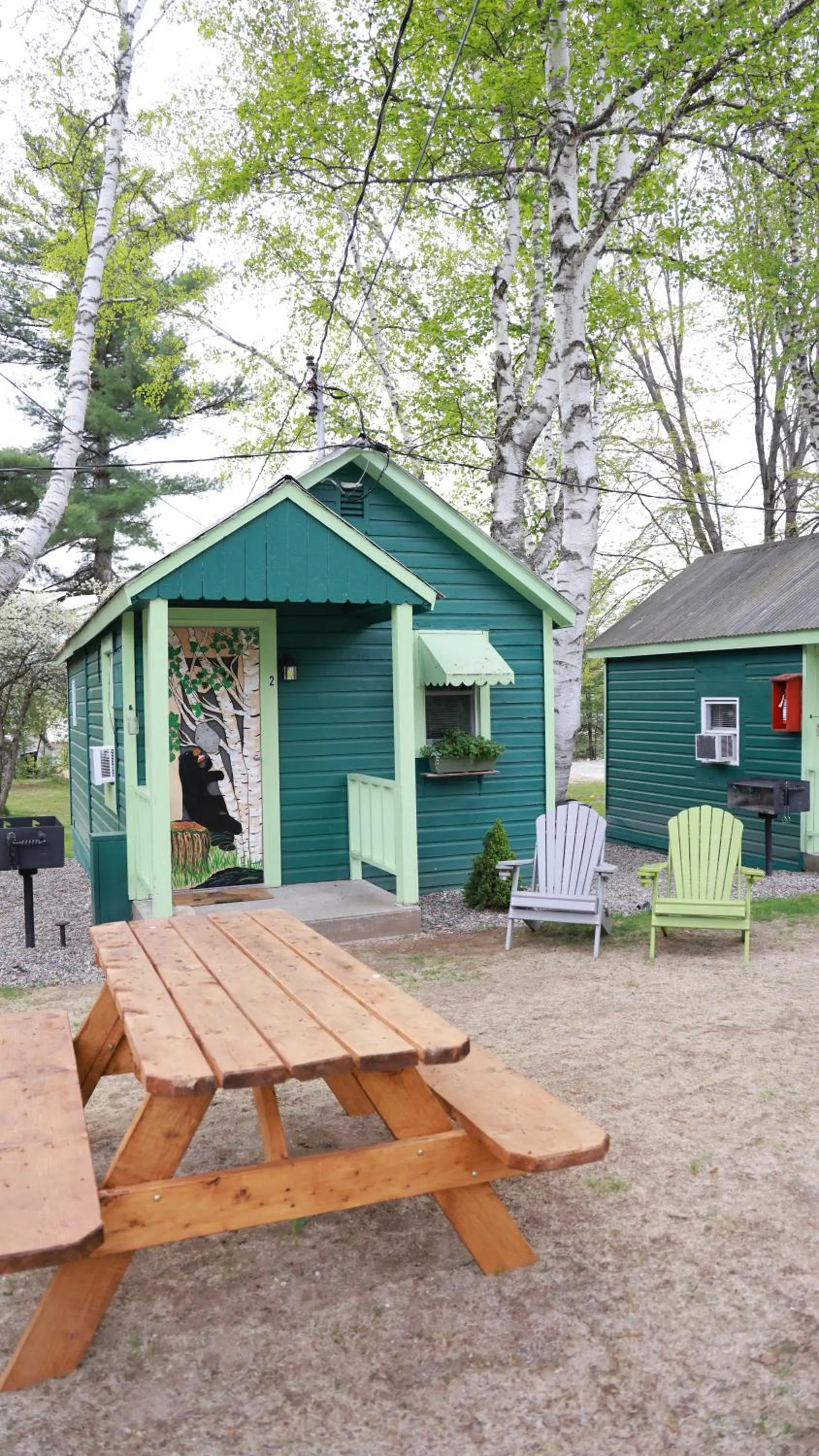 BBQ facilities in Rowe's Adirondack Cabins of Schroon Lake