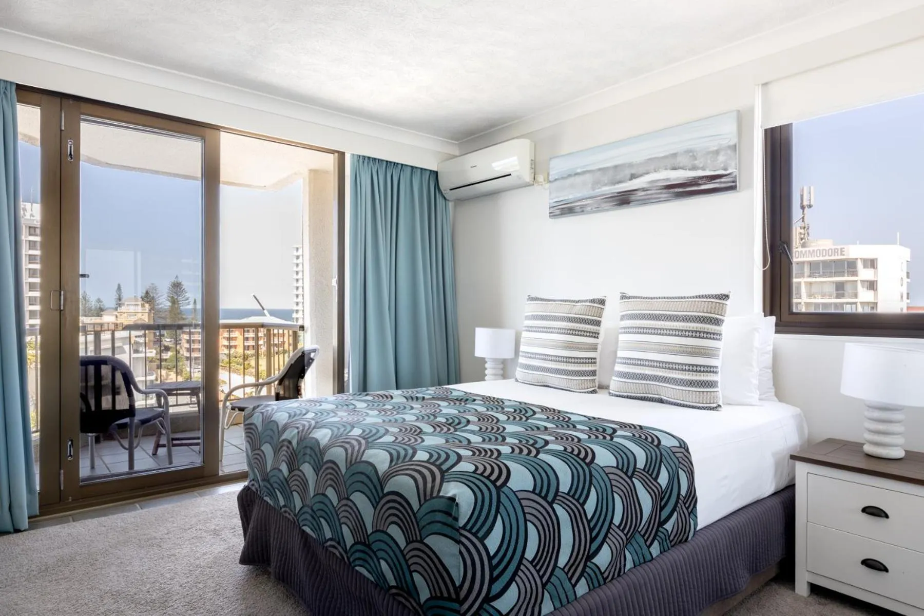 Bed in Columbia Beachfront Apartments on Rainbow Bay