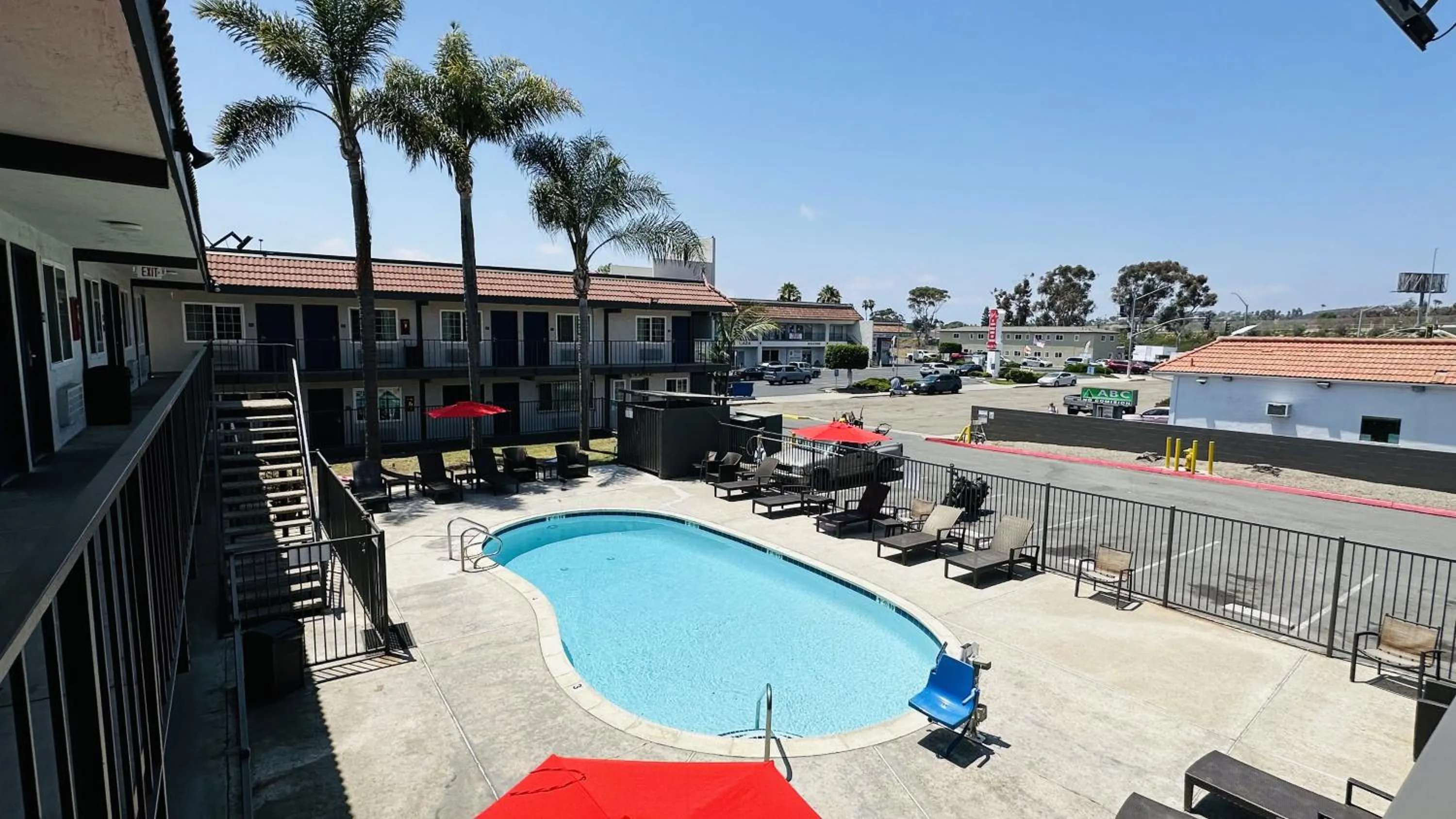 Swimming pool in Studio 6 Suites San Ysidro CA San Diego South Bay