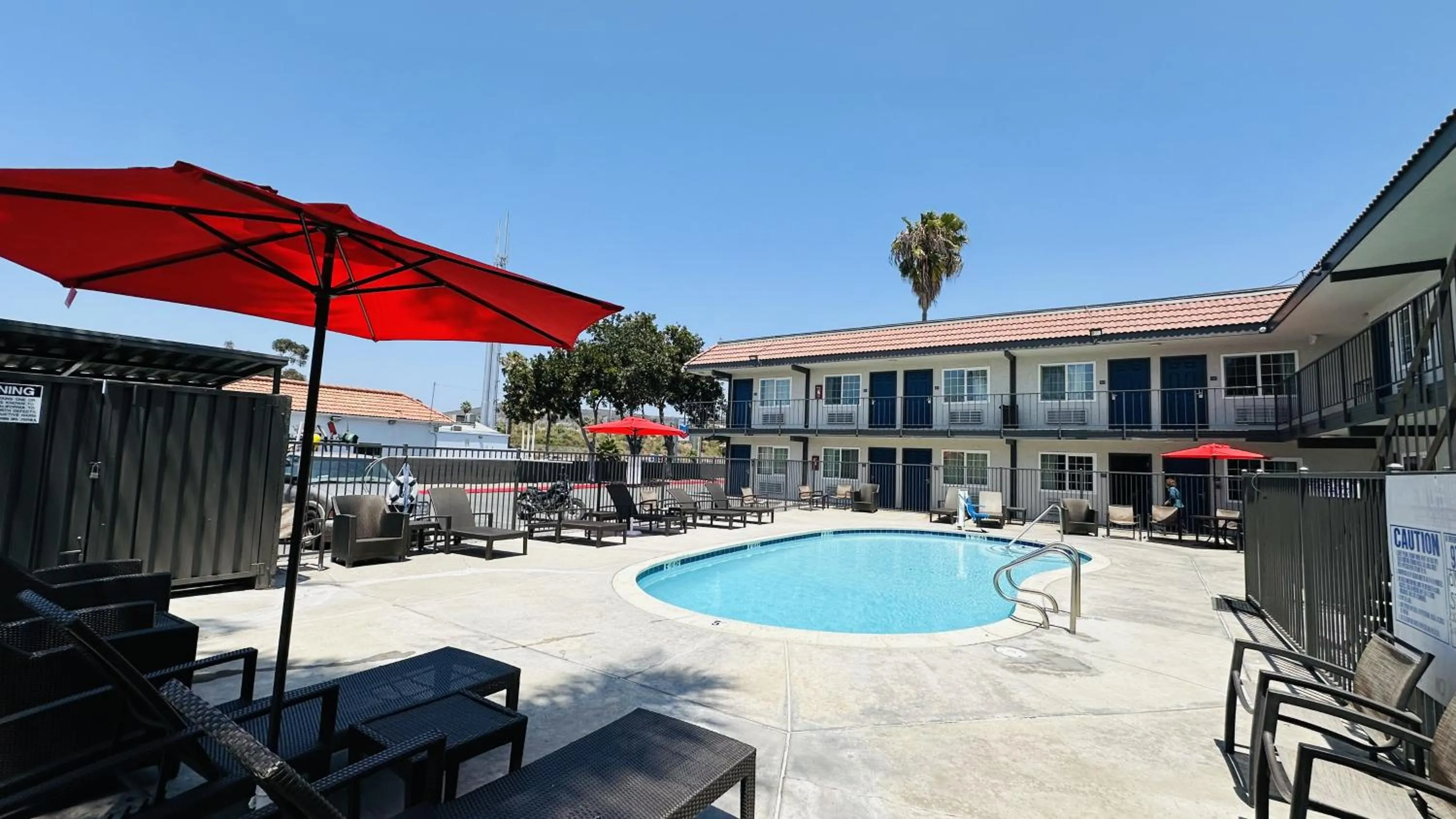 Swimming pool in Studio 6 Suites San Ysidro CA San Diego South Bay